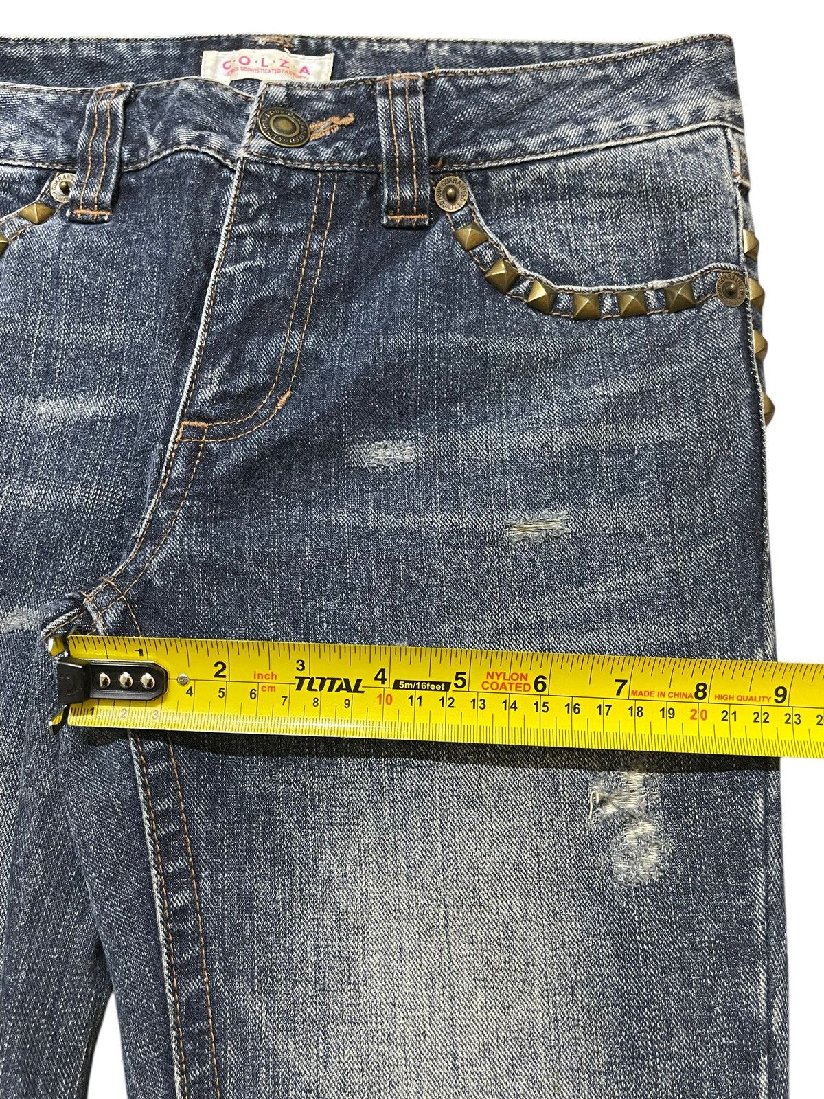 14th Addiction Vintage Japanese Brand Faded Wash Distressed Flared Jeans Size US 28 / EU 44 - 14 Thumbnail