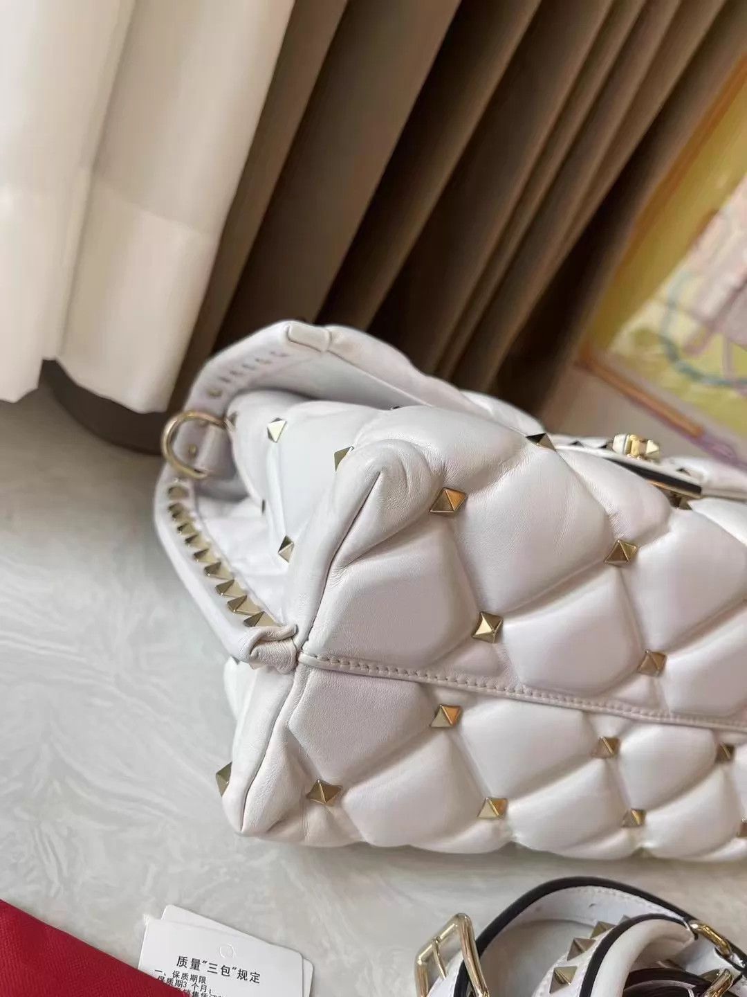 Valentino Valentino White Large Logo Rivet Crossbody 23x18x13 Good Size ONE SIZE - 7 Thumbnail