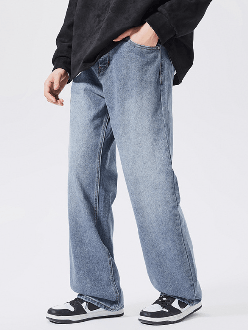 Japanese Brand Blue American street washed loose straight jeans y2k Size US 32 / EU 48 - 1 Thumbnail