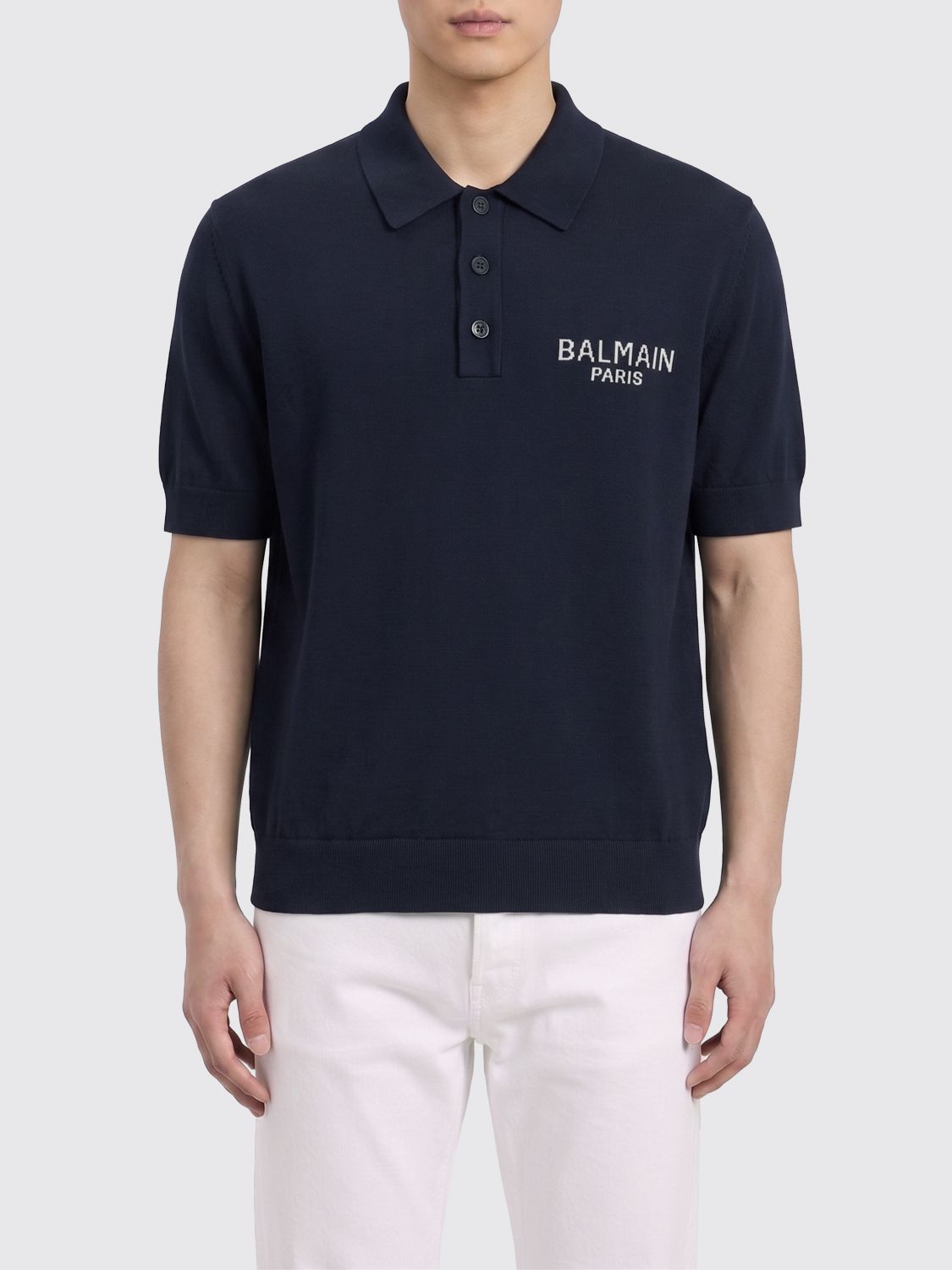 Balmain Balmain Polo Shirt Men Marine Size US M / EU 48-50 / 2 - 1 Thumbnail