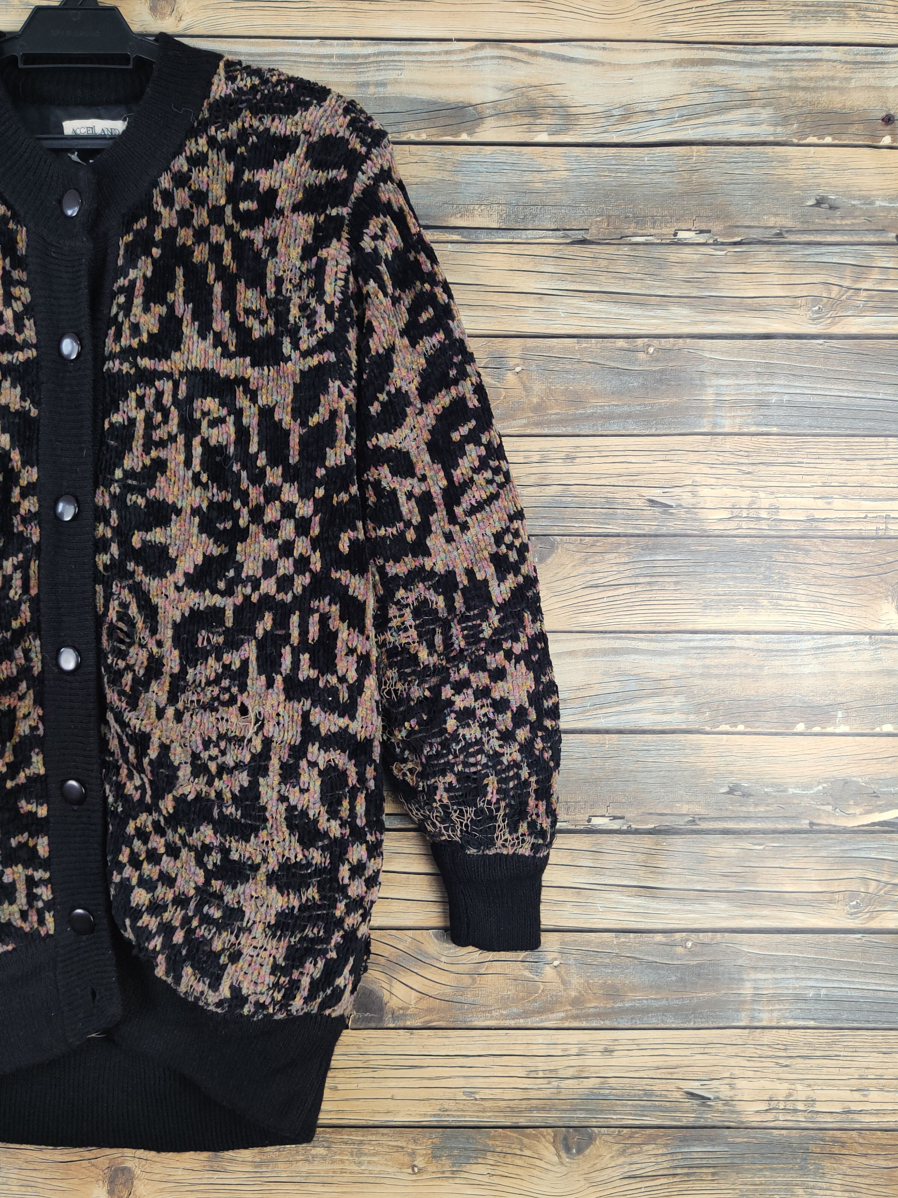 Japanese Brand × Vintage Acceilando Black Brown Knitwear Sweaters #W2165 Size M / US 6-8 / IT 42-44 - 6 Thumbnail