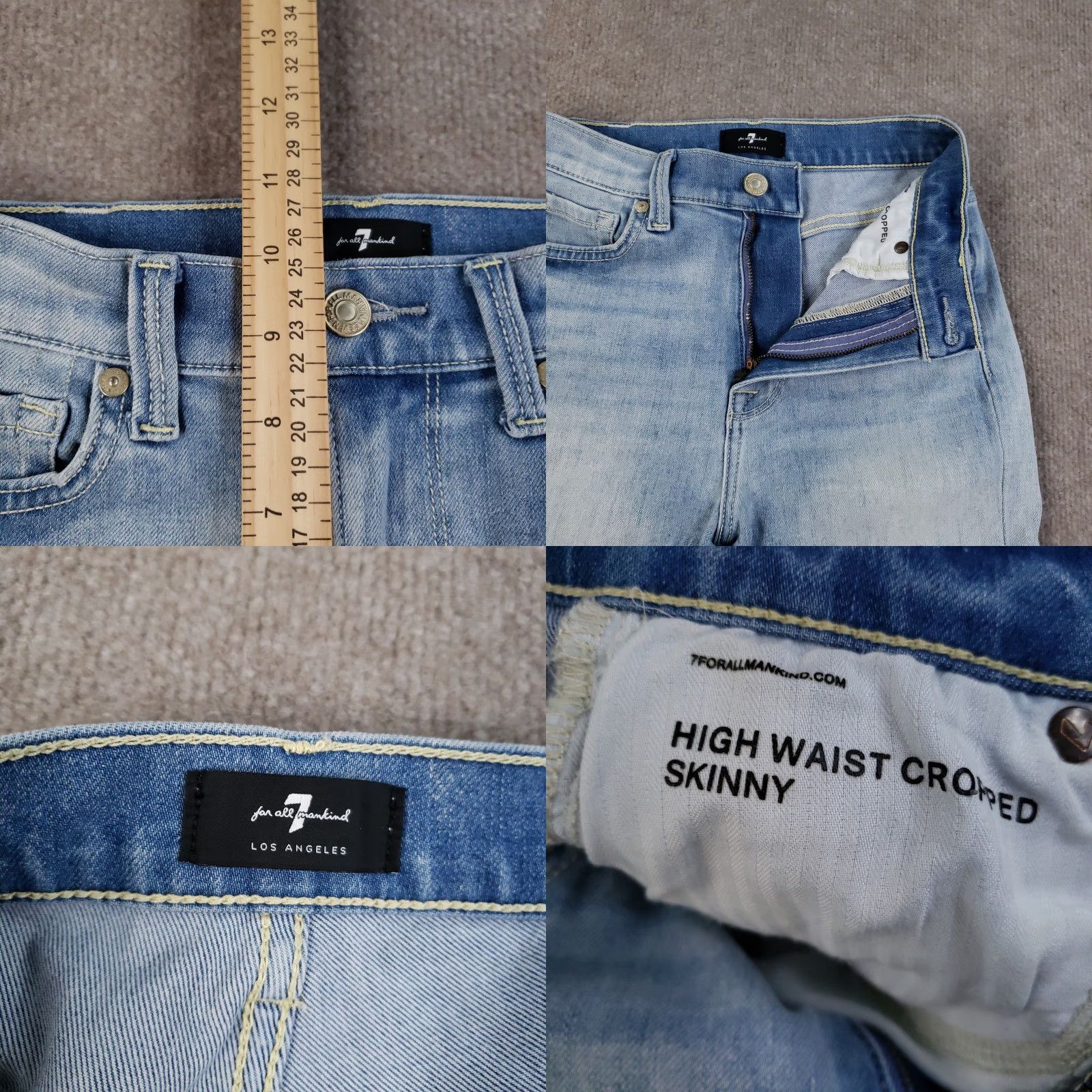 7 For All Mankind 7 For All Mankind Jeans Womens 24 Light Blue High Waist Cropped Skinny Denim Size 42" / US 20 - 8 Thumbnail
