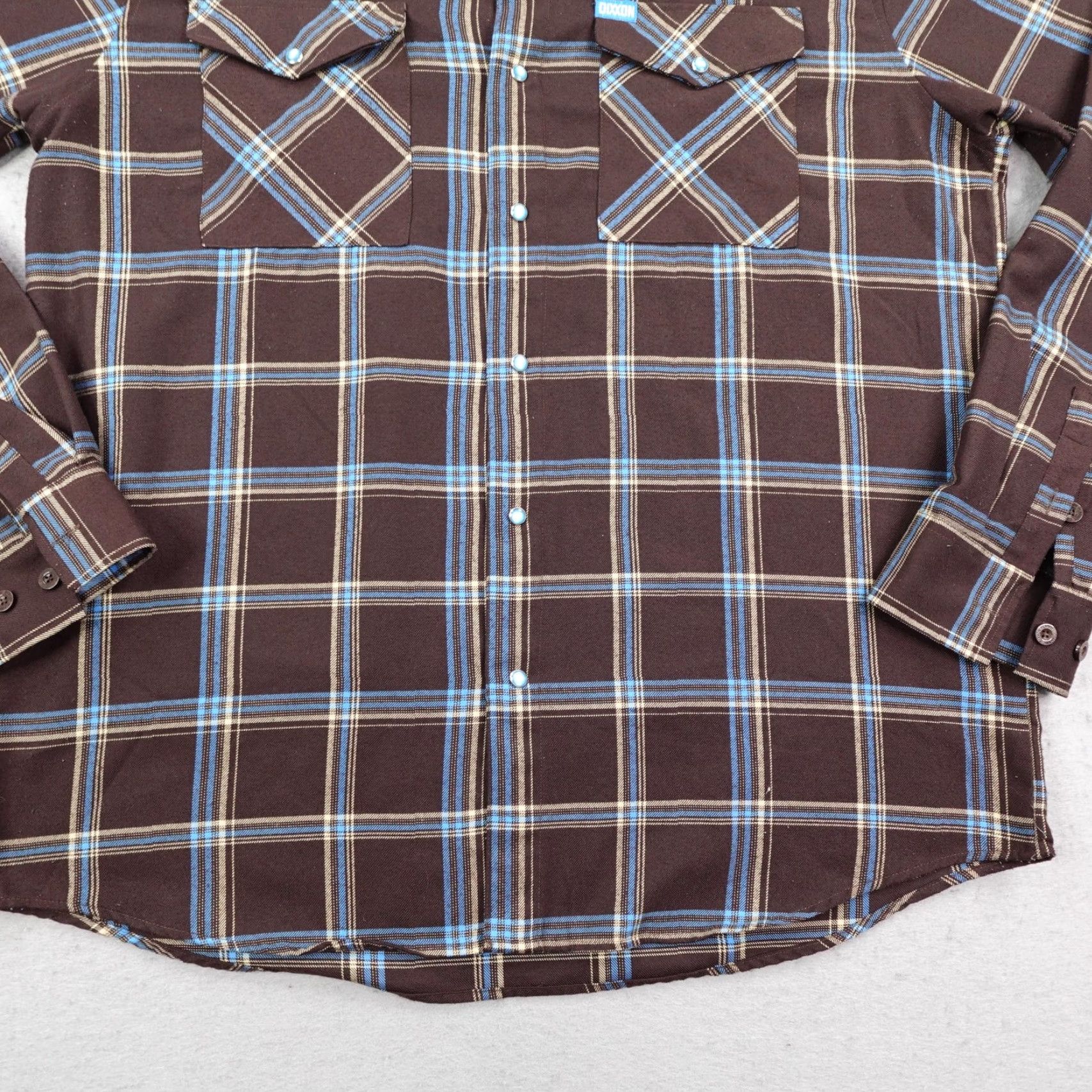 Vintage Dixxon Flannel Shirt Mens 2XL Tall Brown Plaid Pearl Snap Anniversary Edition Size US XXL / EU 58 / 5 - 4 Thumbnail