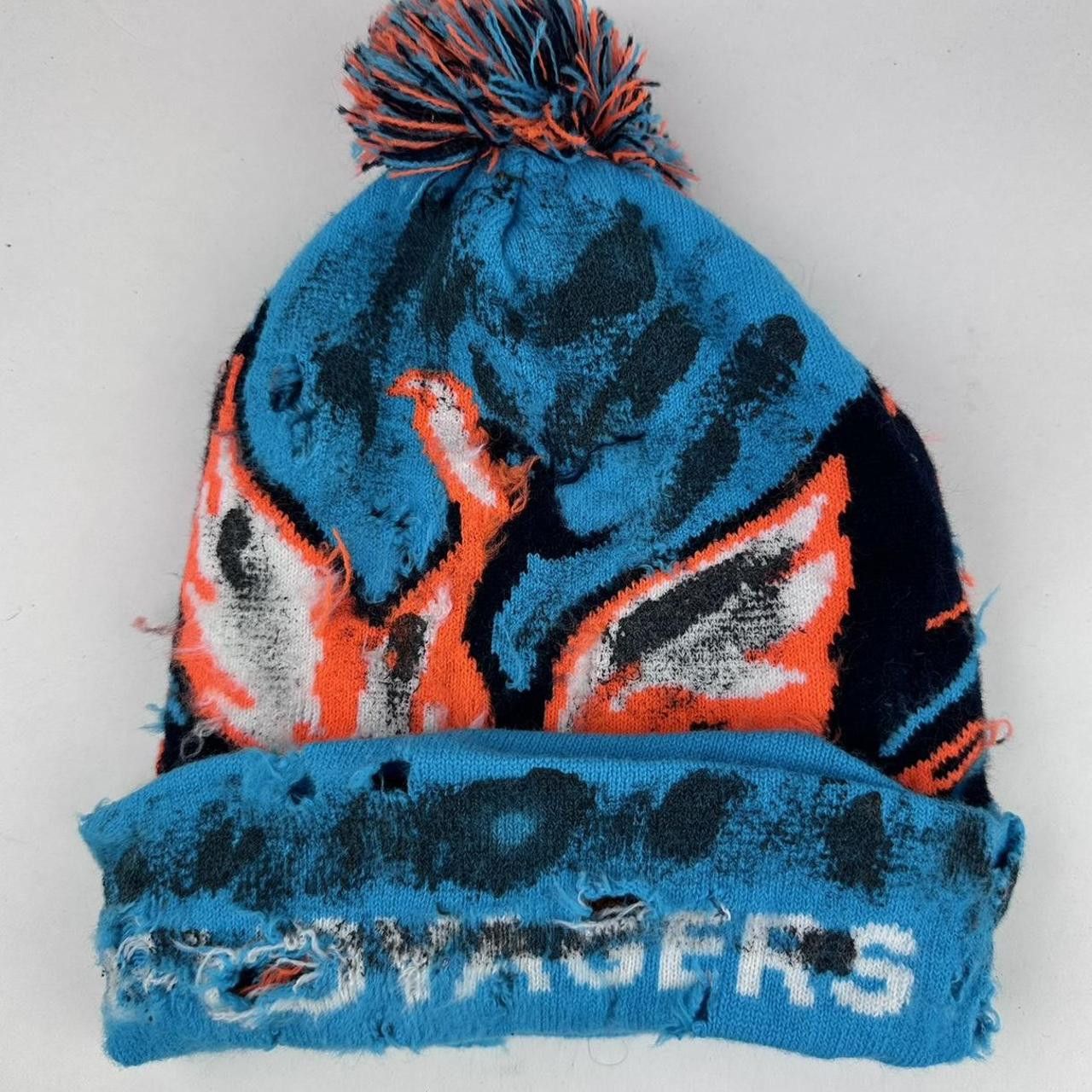 Other ASTROBOI* 'VOYAGER' Blue Distressed Painted Winter Beanie Size ONE SIZE - 1 Thumbnail
