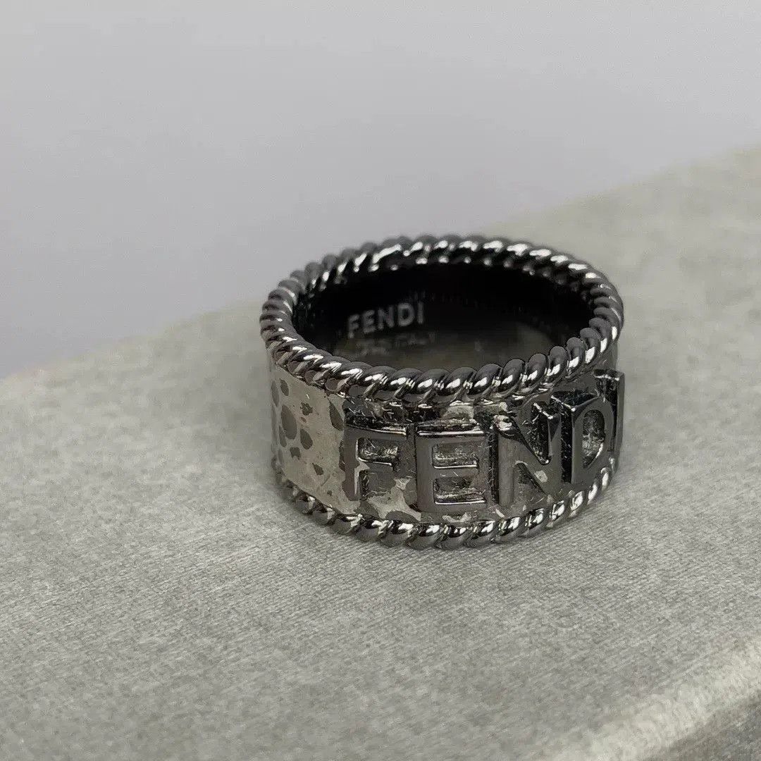 Fendi Fendi Vintage Black Letter Engraved Ring. Size ONE SIZE - 3 Thumbnail