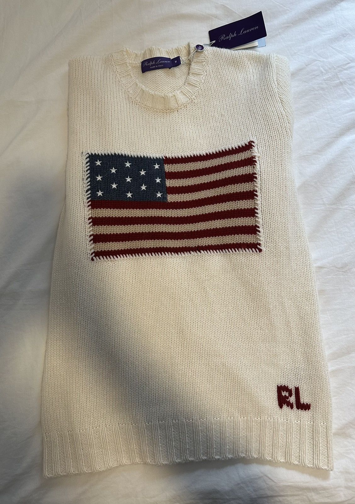 Ralph Lauren Purple Label Purple Label Flag Crewneck Cashmere Sweater Size US M / EU 48-50 / 2 - 4 Thumbnail