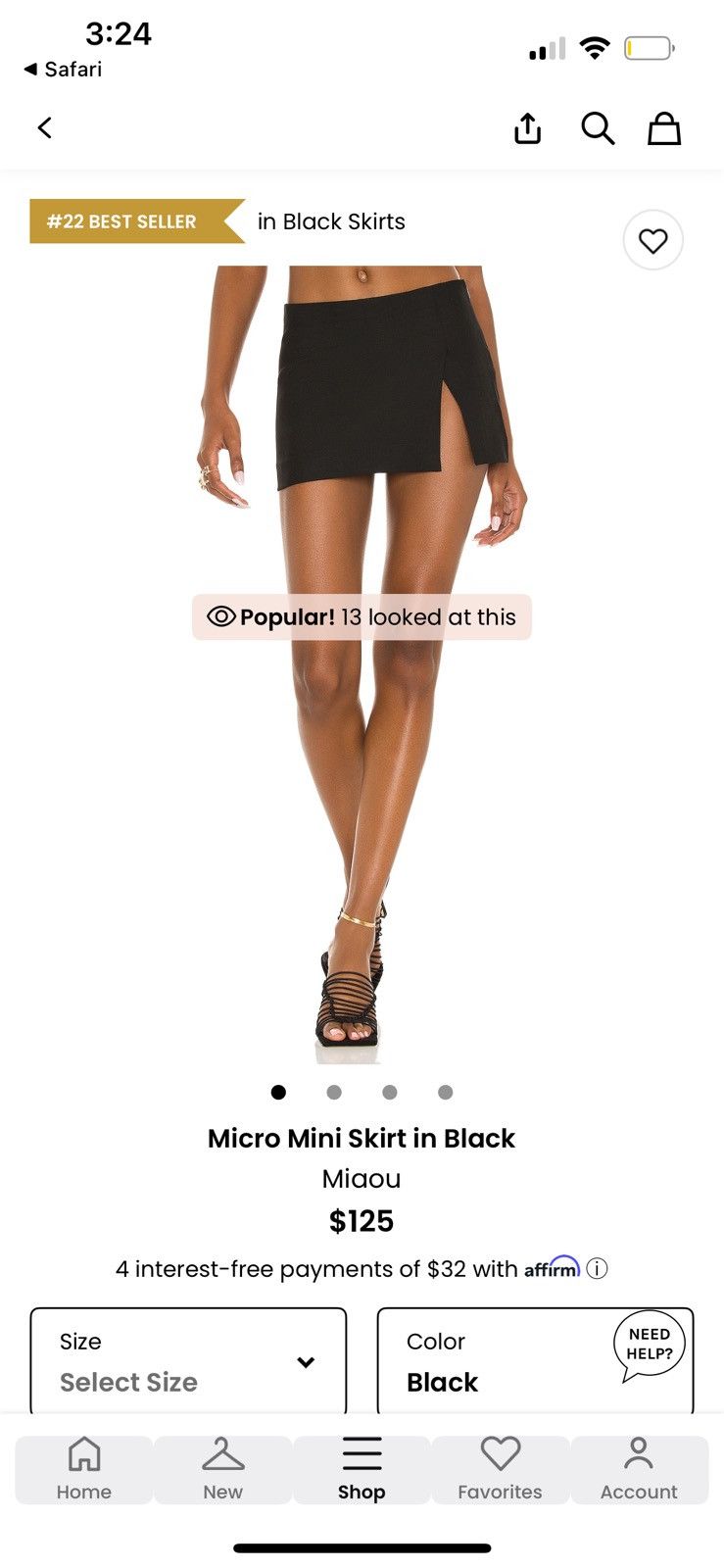 Miaou Miaou micro mini skirt in black Size 30" / US 8 / IT 44 - 4 Thumbnail