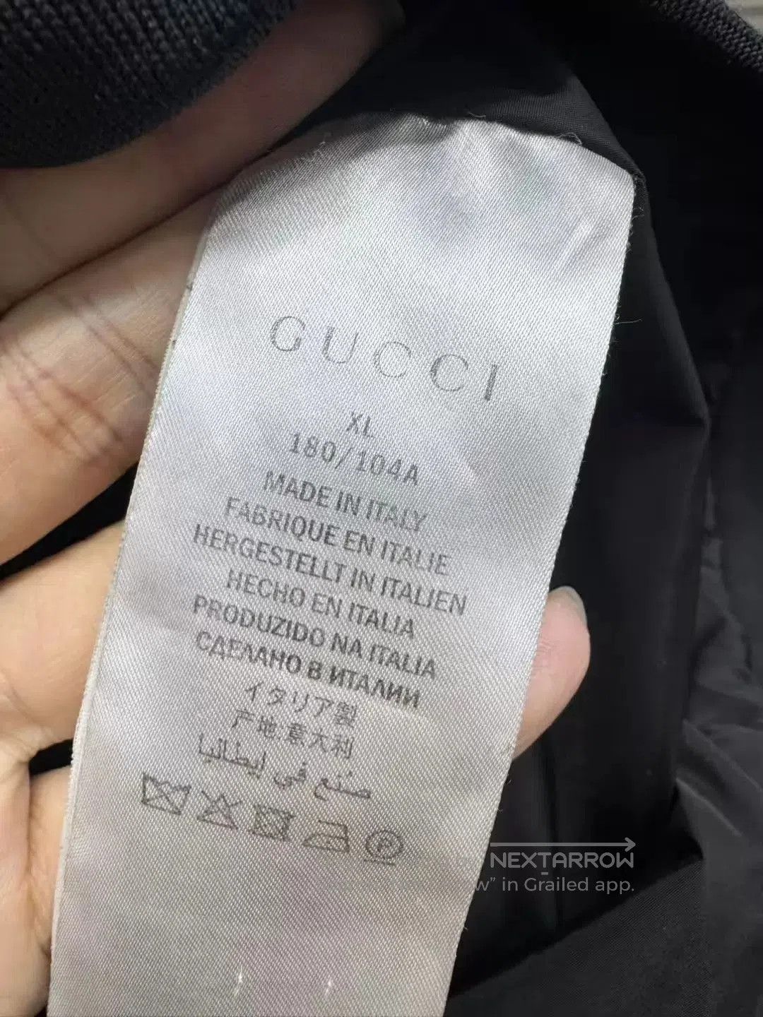 Gucci Black Patterned Sleeve Zip-Up Jacket XL. Size US XL / EU 56 / 4 - 4 Thumbnail
