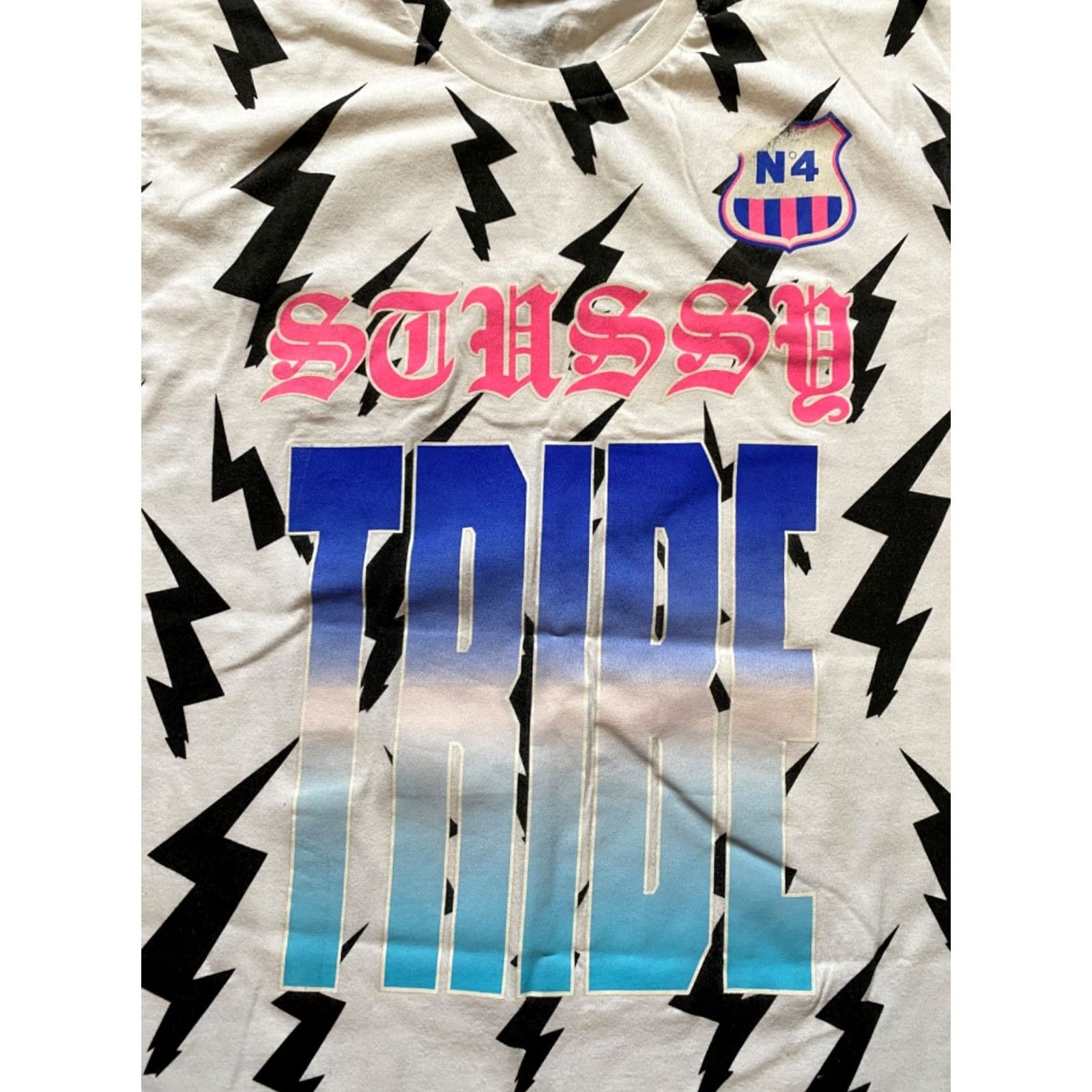 Vintage VINTAGE Stussy Bolt Tribe Tee Shirt Mens Size M White T-Shirt Mens Shirt Size US M / EU 48-50 / 2 - 5 Thumbnail