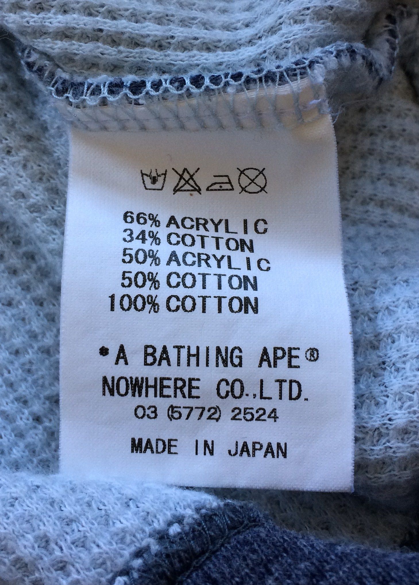 Bape OG Bape Full Zip Thermal Spellout Hoodie Size US M / EU 48-50 / 2 - 8 Thumbnail