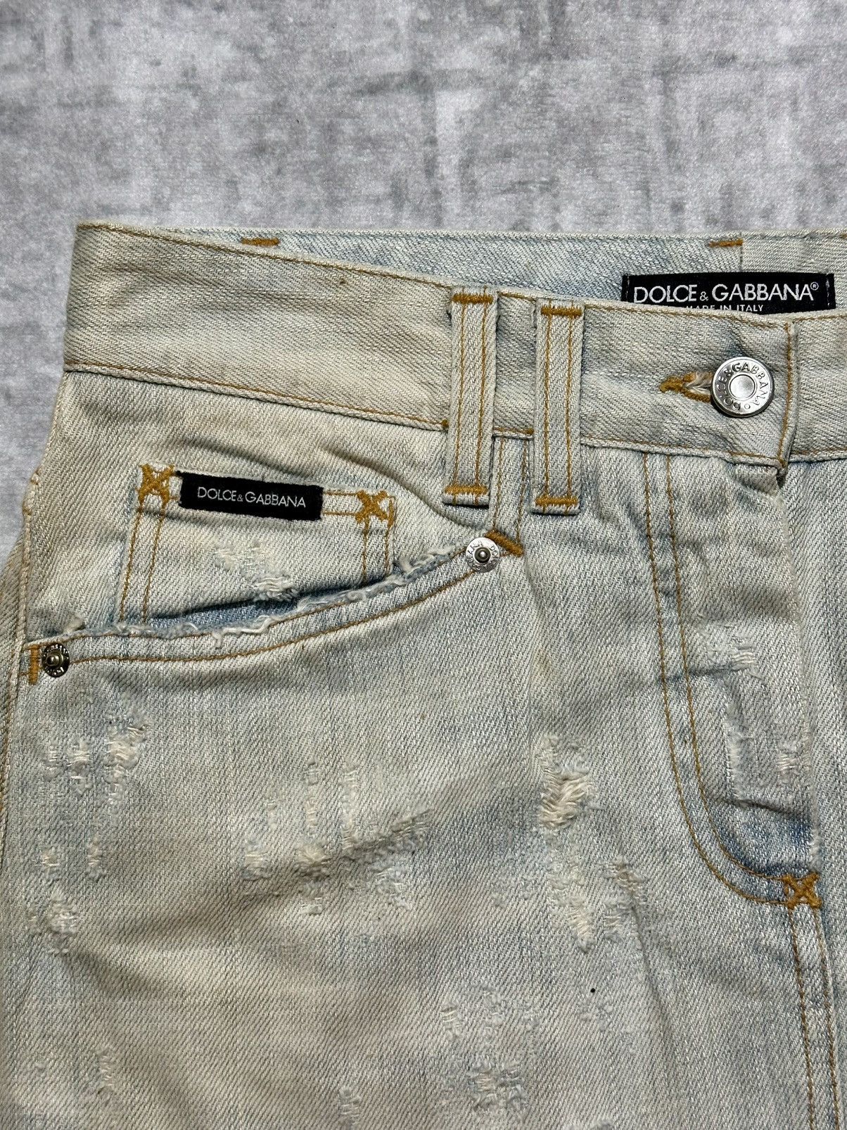 Dolce & Gabbana Dolce & Gabbana distressed-effect denim mini skirt Size 30" / US 8 / IT 44 - 3 Thumbnail