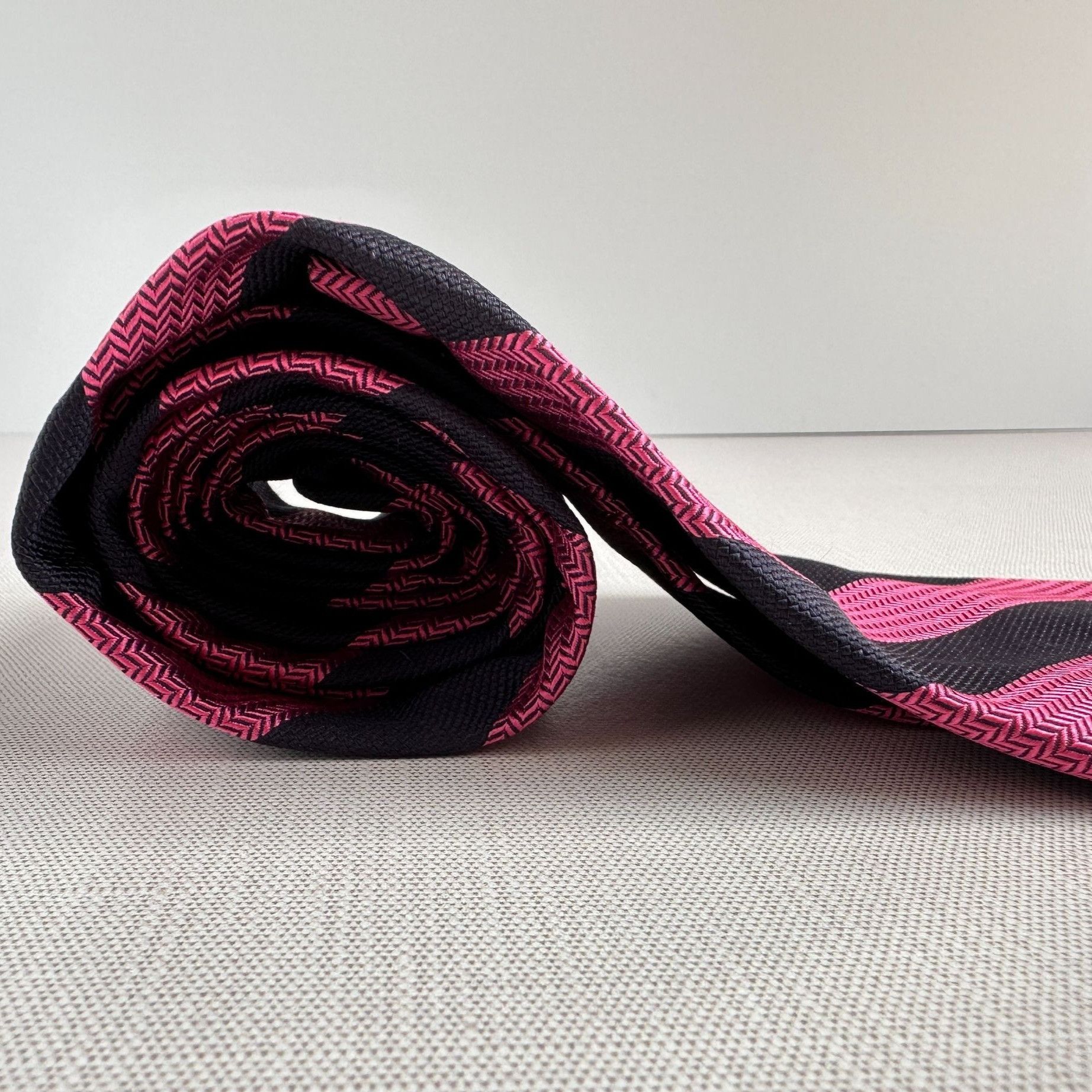 Cremieux Cremieux Pink Black Stripe Tie 57" Size ONE SIZE - 4 Thumbnail