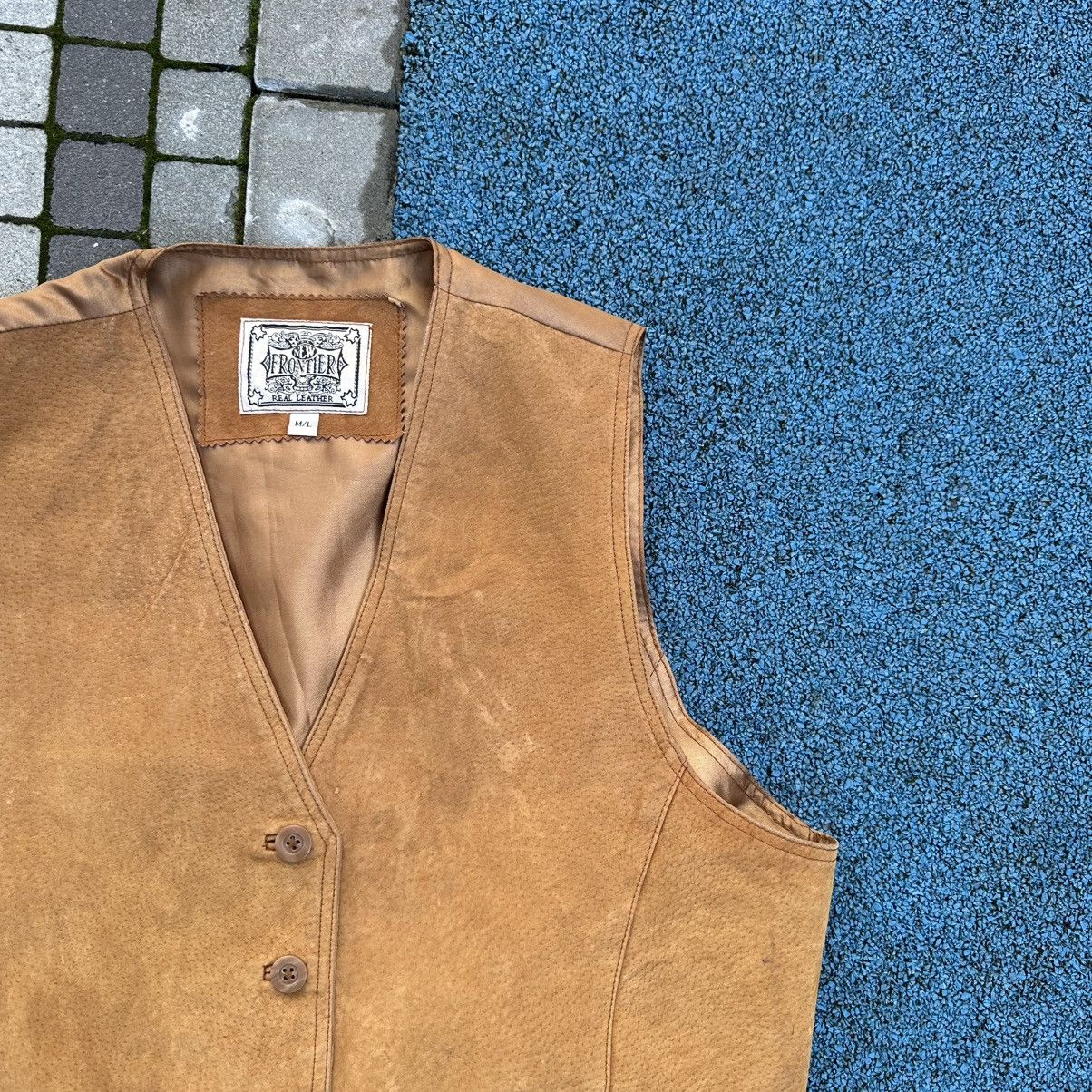 Japanese Brand × Leather Vintage Frontier Leather Vest Old Money Y2K 00s USA Size US L / EU 52-54 / 3 - 5 Thumbnail