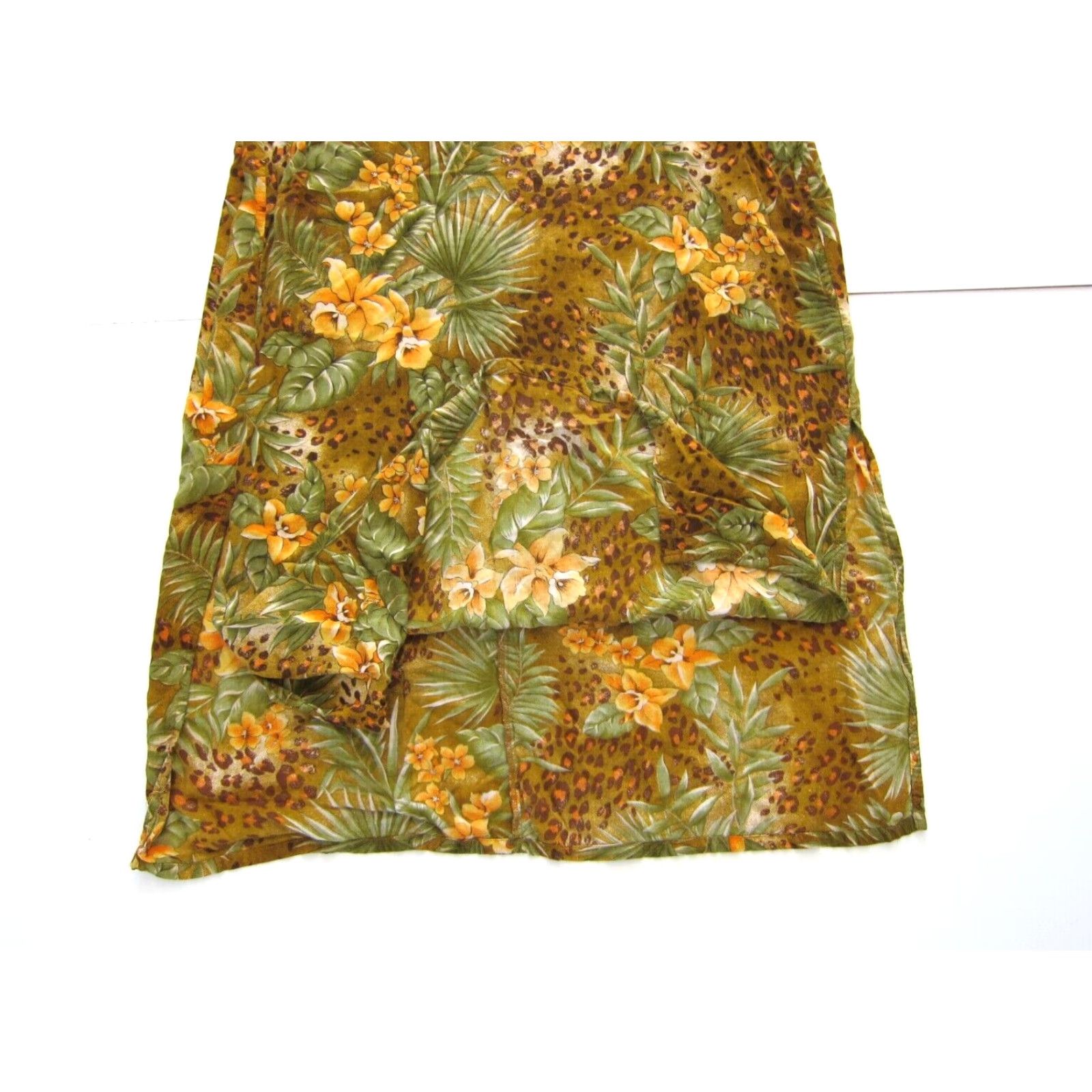 Vintage VINTAGE Style Studio 100% Rayon Floral Sleeveless Long Tank Maxi Dress 2X Orange Green Dress Size XXL / US 16-18 / IT 52-54 - 7 Thumbnail