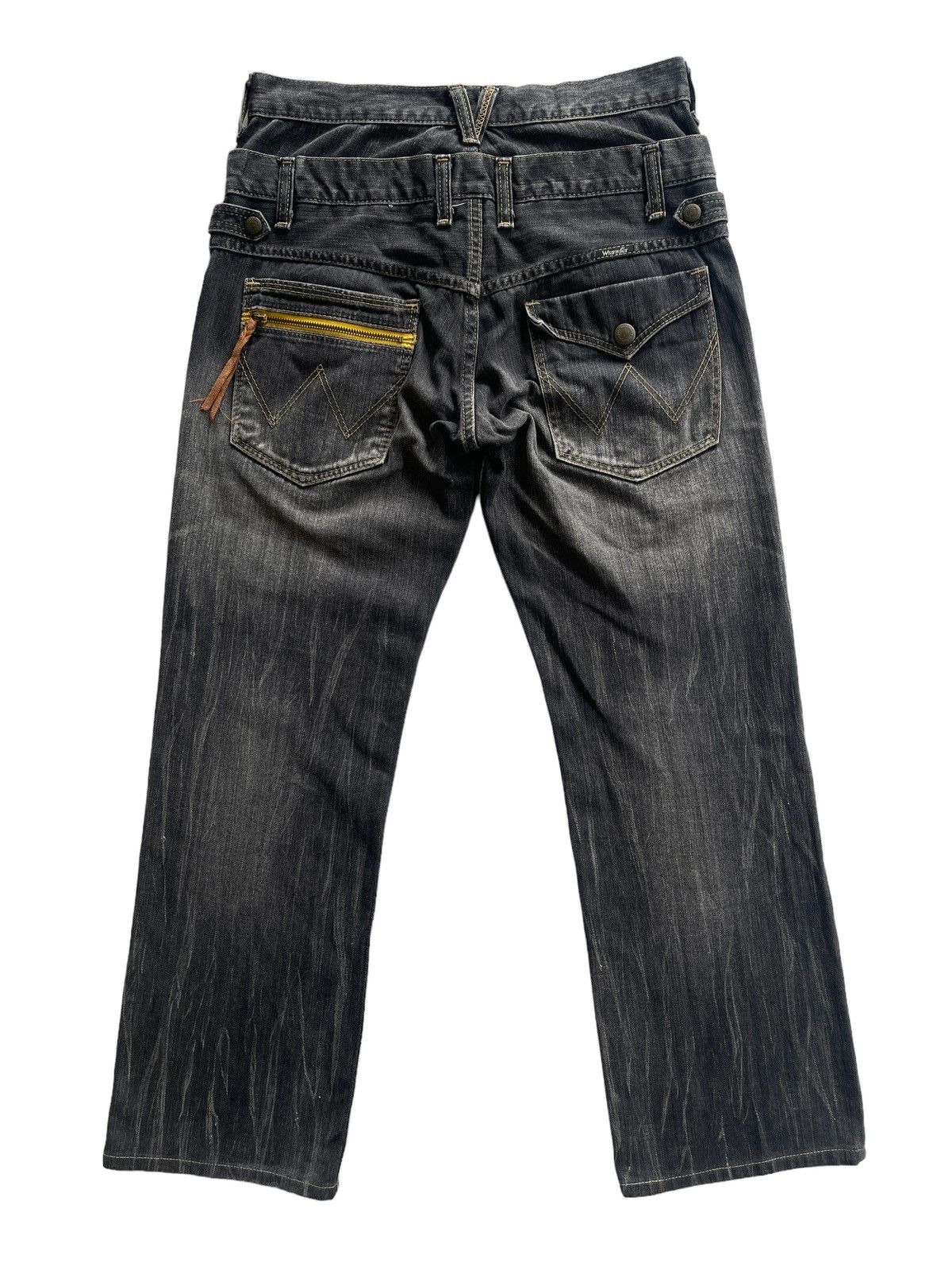 Japanese Brand Vintage Wrangler Double Waist Avantgarde Denim Size US 30 / EU 46 - 2 Thumbnail