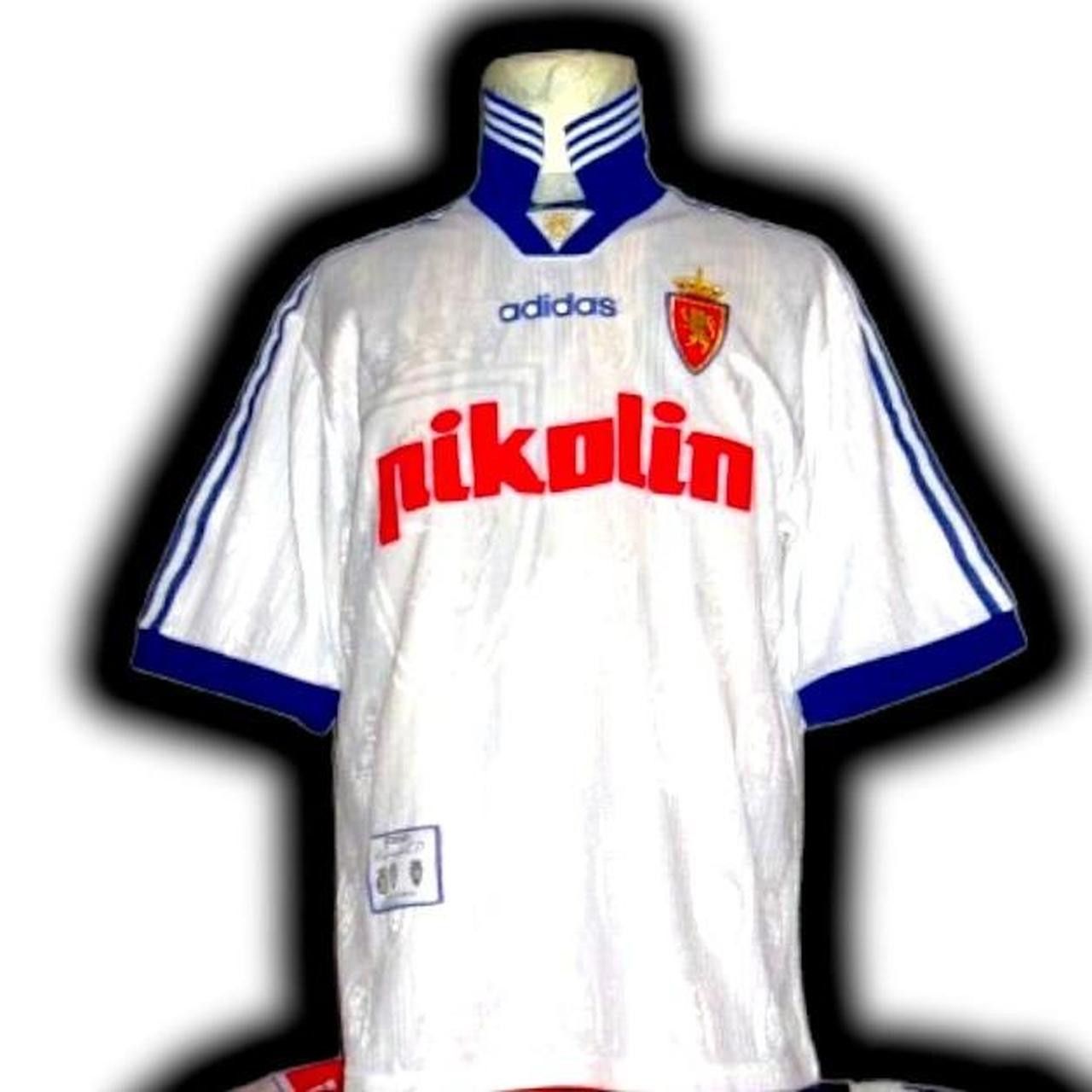 Adidas Real Zaragoza Spain 1997 1998 Home Shirt Jersey Size US XL / EU 56 / 4 - 1 Thumbnail