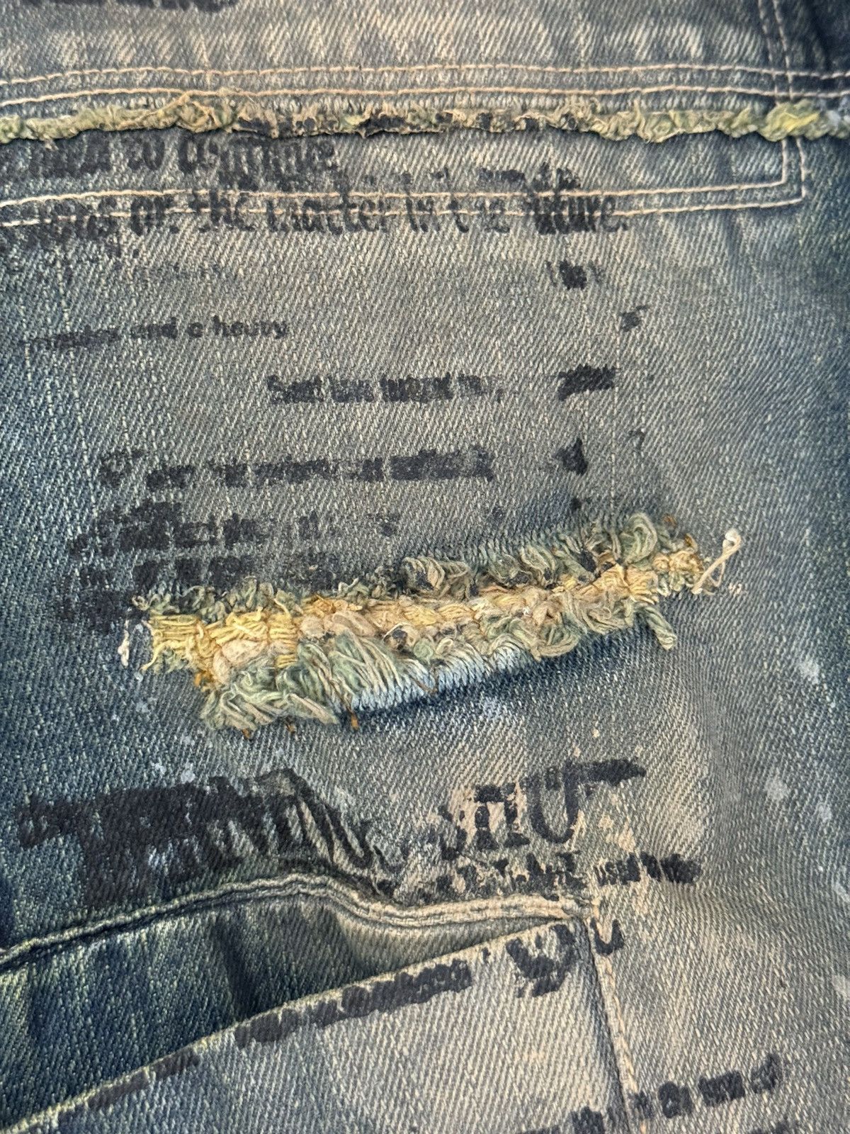 If Six Was Nine 💥PUNK DESIGN DESTROYED THRASHED BERNING SHO DENIM RARE Size US M / EU 48-50 / 2 - 14 Thumbnail
