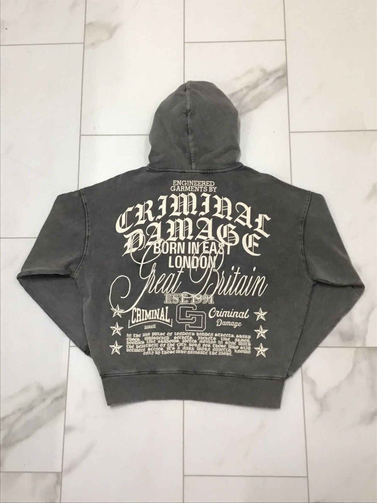 Criminal Damage CRIMINAL DAMAGE LOGO MANIA HOODIE WASHED GREY Size US S / EU 44-46 / 1 - 3 Thumbnail