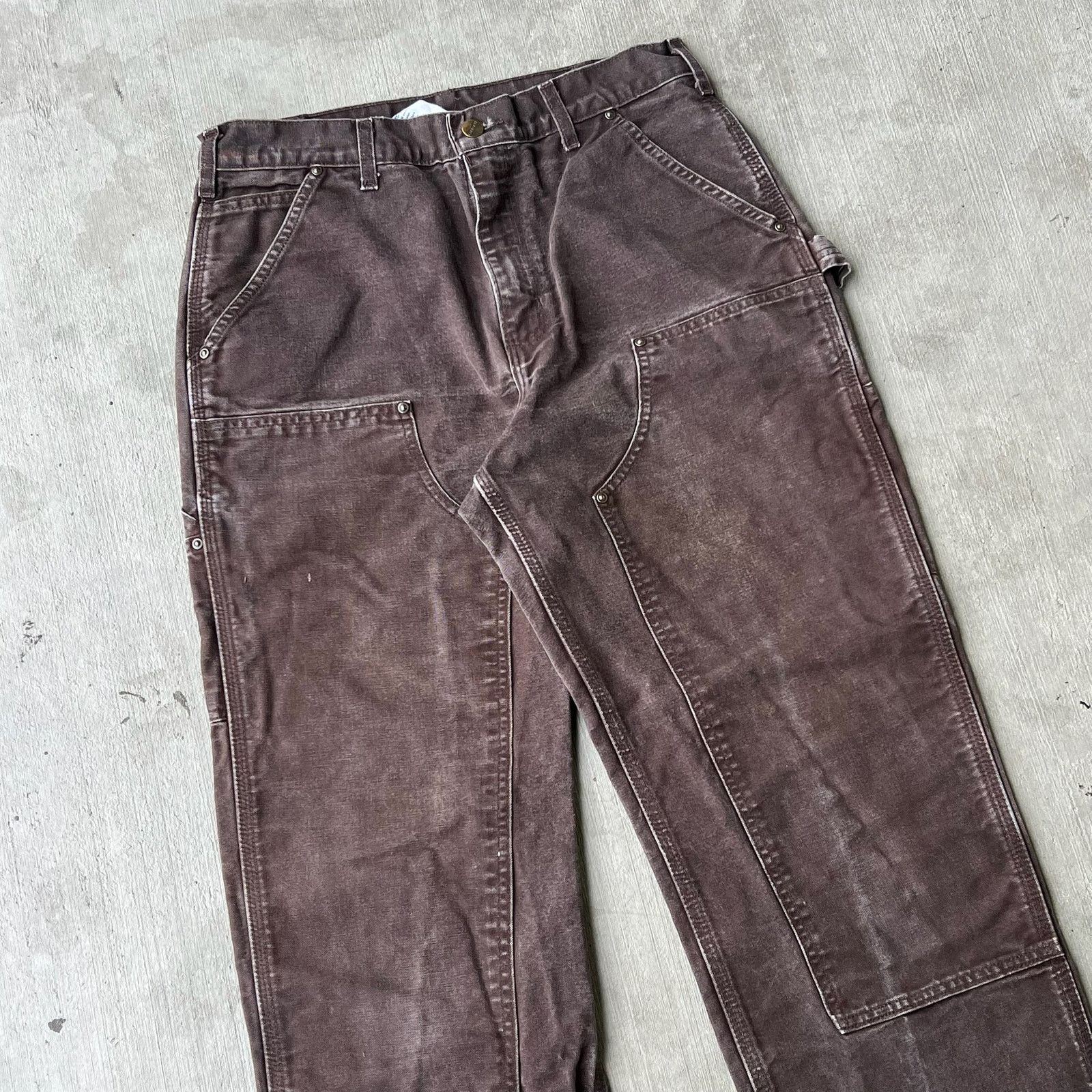 Carhartt × Vintage Carhartt faded brown double knee work wear carpenter pants Size US 31 - 2 Thumbnail