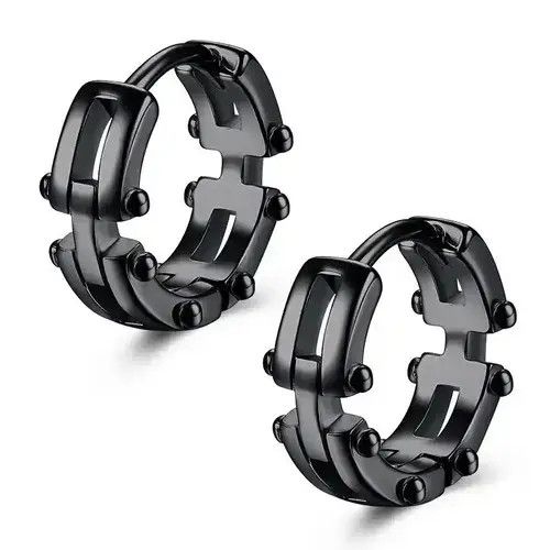 VIBE Y2K Round Irregular Hoop Earring Size ONE SIZE - 1 Thumbnail