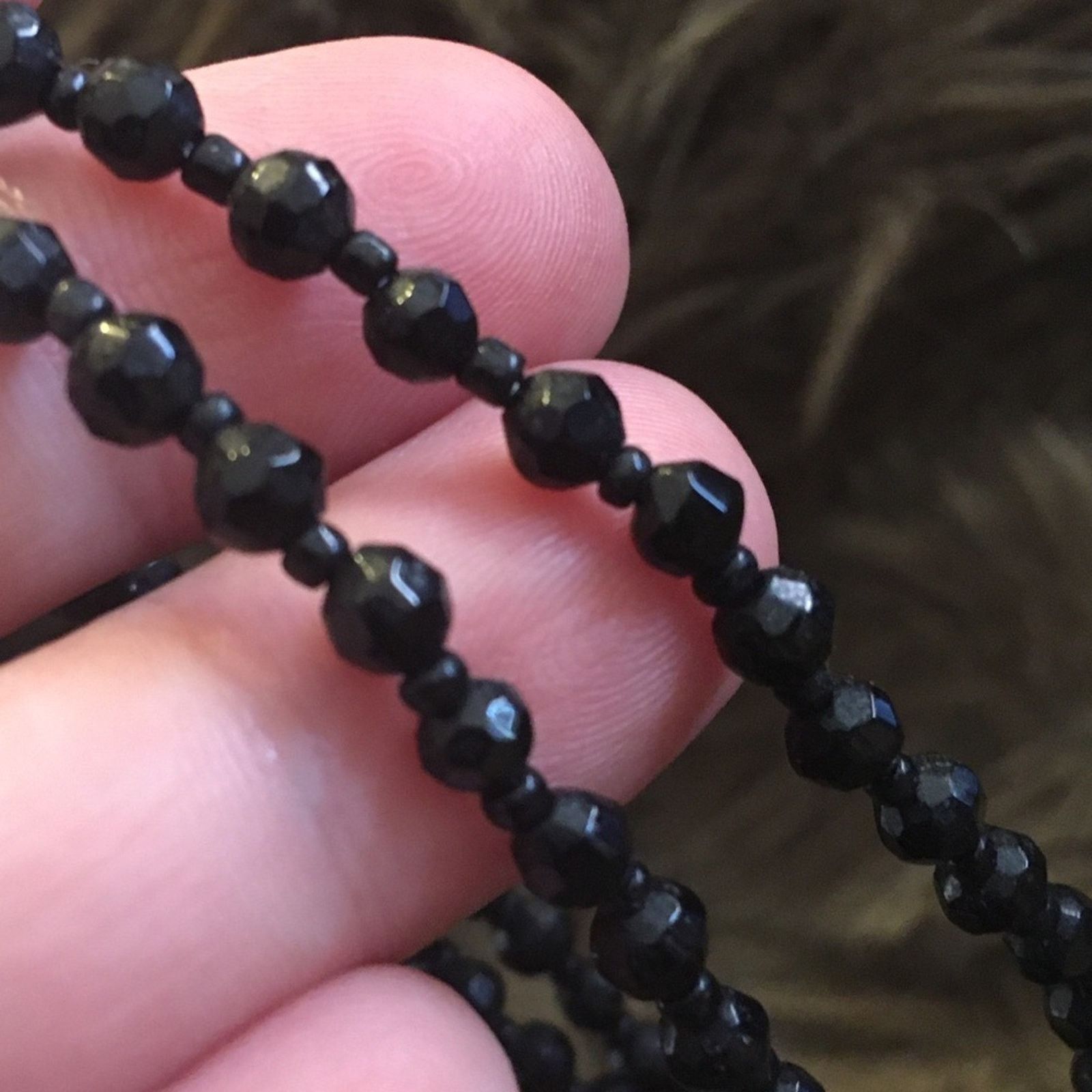Jewelry Faceted black glass wired floral beaded necklace Size ONE SIZE - 8 Thumbnail