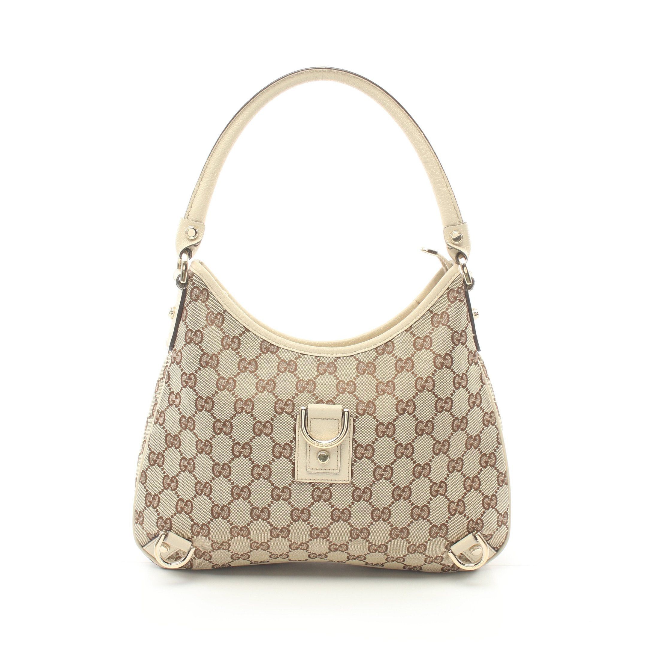 image of Gucci Abby GG Canvas One Shoulder Bag Canvas Leather Beige Off White, Women's