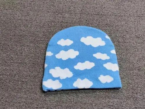 Other High 420 Star Clouds Graphic No Cuff Beanie Hat Light Blue Size ONE SIZE - 2 Thumbnail