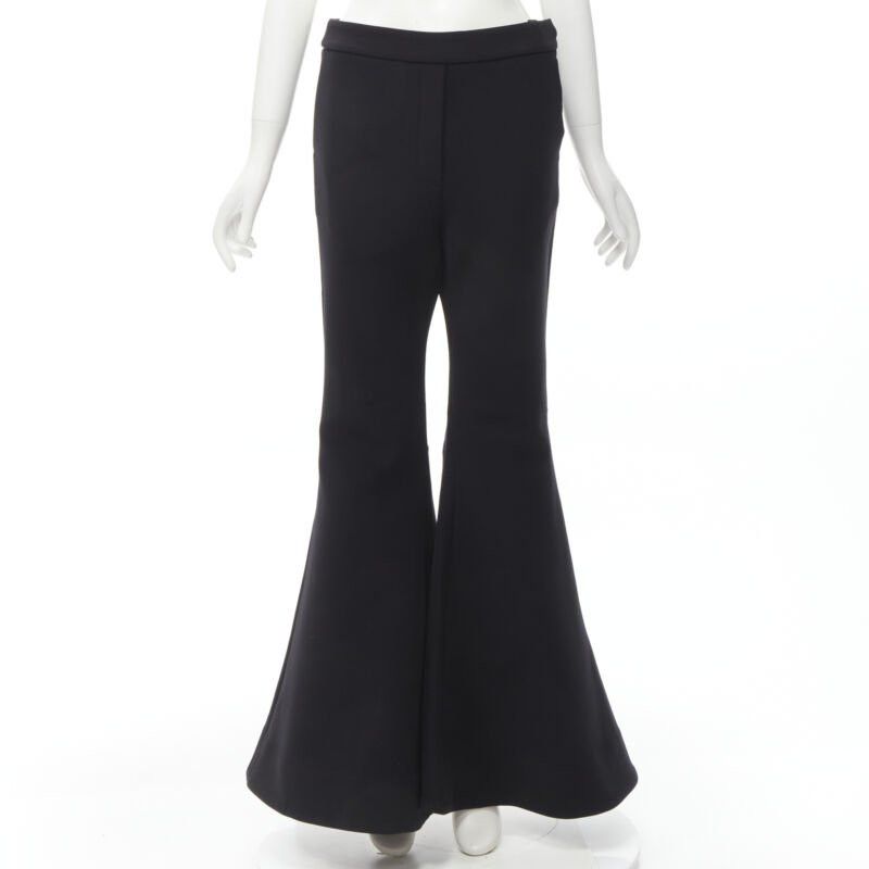 ELLERY ELLERY Expressionism black polyester extra wide flared trousers pants US4 S Size 27" / US 4 / IT 40 - 1 Thumbnail