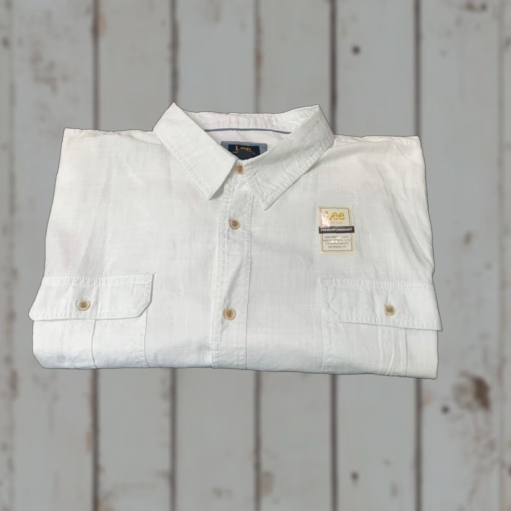 Lee LEE 4XL White Cotton Short Sleeve Button-Up Shirt Mens Size US XXL / EU 58 / 5 - 1 Thumbnail