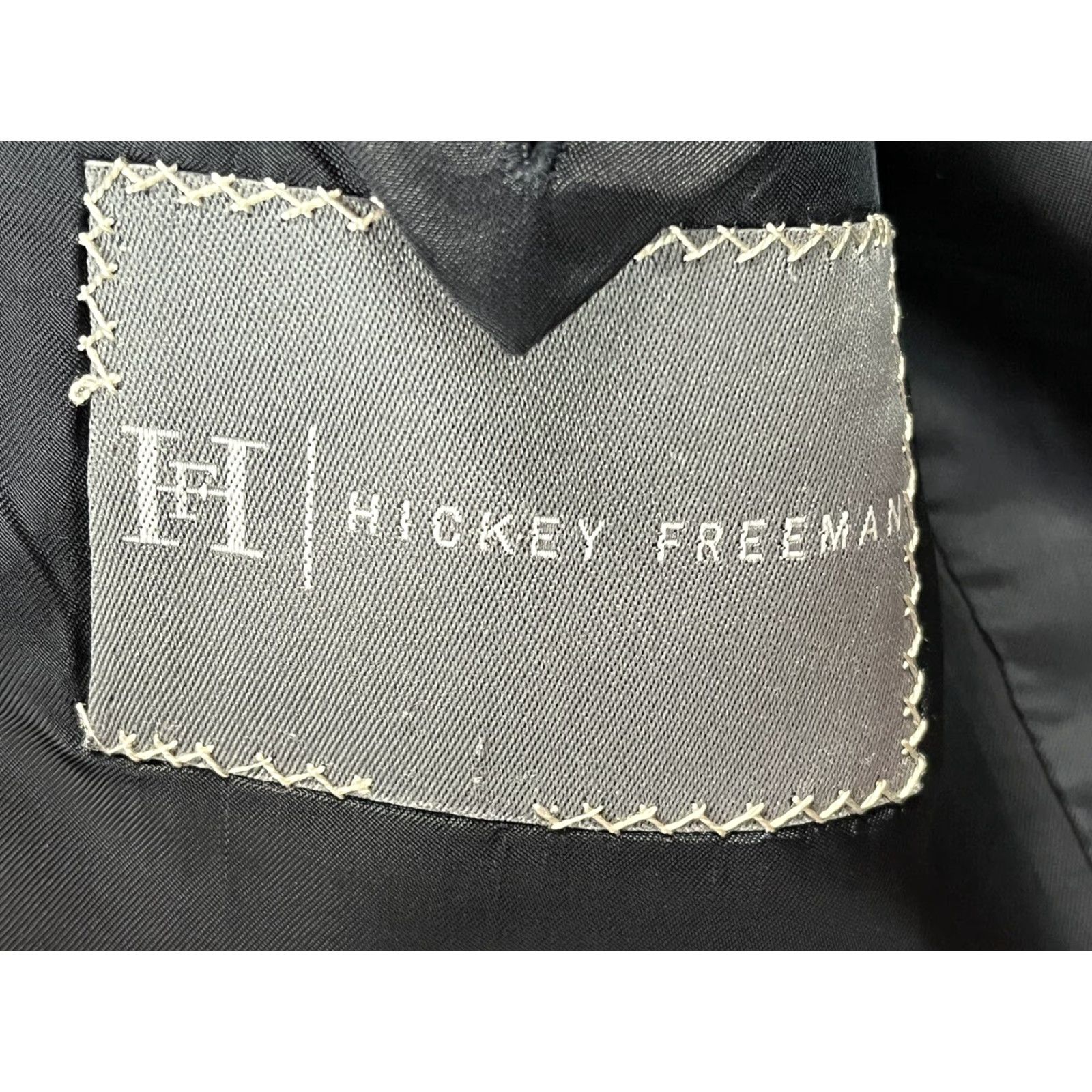 Loro Piana Hickey Freeman Loro Piana Men's Navy Striped 100% Wool Blazer 40R Mens Size 40R - 6 Thumbnail