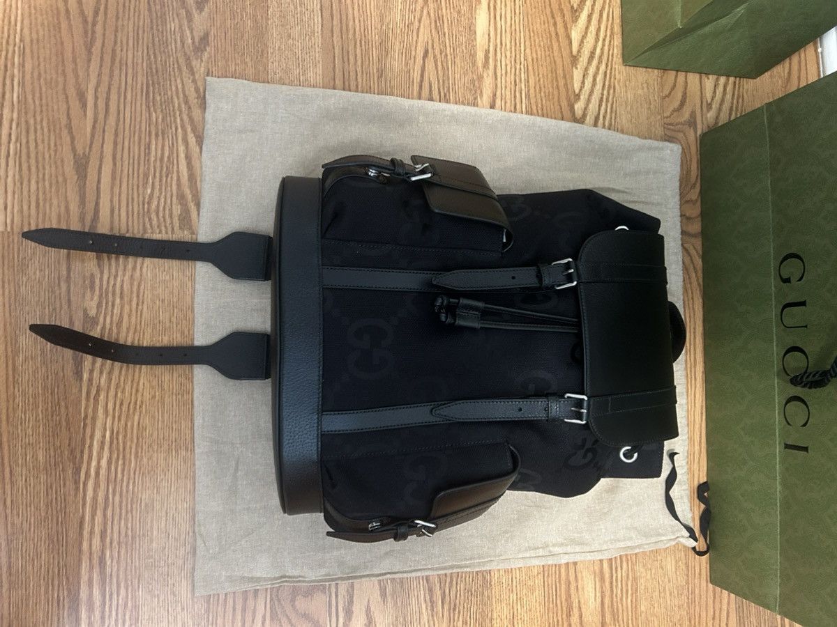 Gucci Gucci Tonal Jumbo GG Backpack Black Size ONE SIZE - 1 Thumbnail