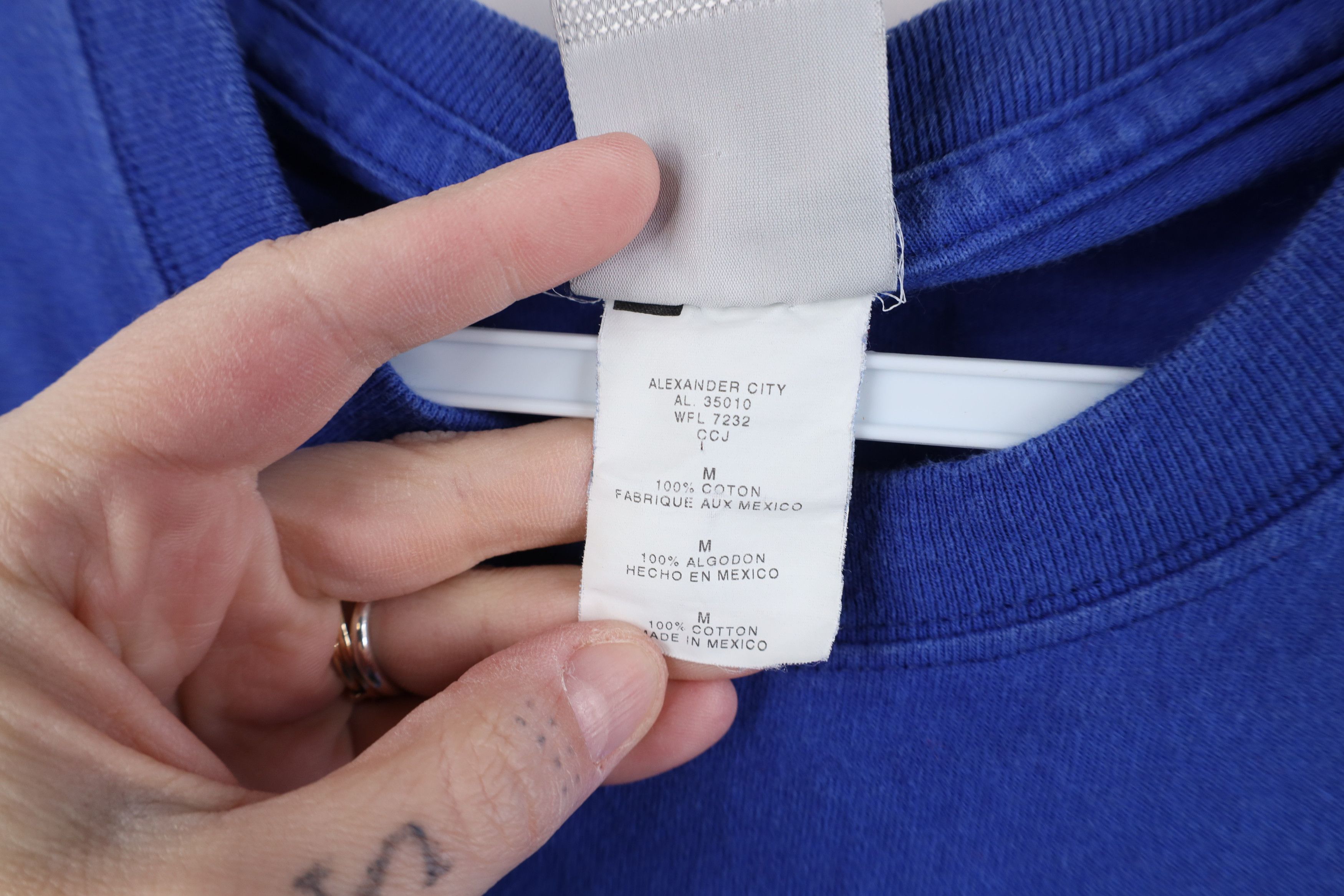 Vintage Vintage 90s Streetwear Blank Heavyweight Cotton T-Shirt Blue Size US M / EU 48-50 / 2 - 7 Thumbnail
