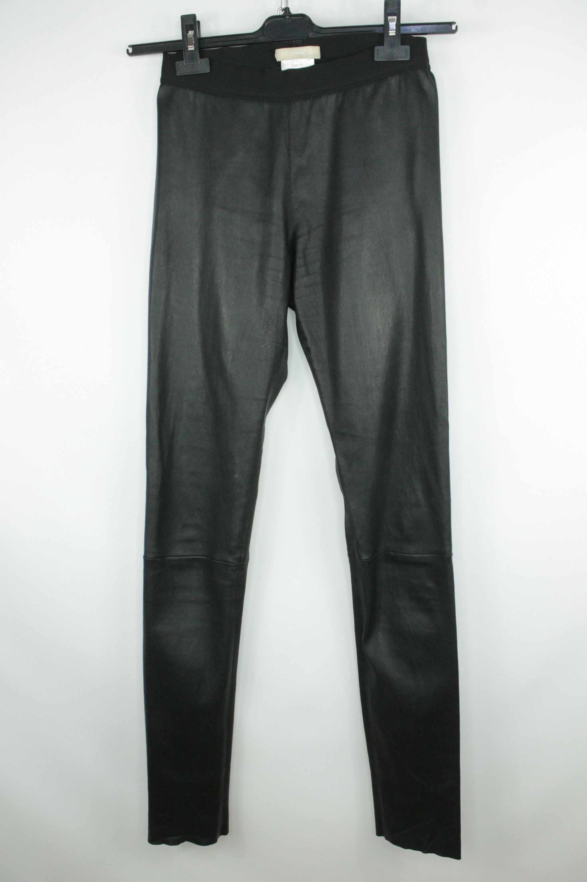 Designer Fogal Black Genuine Leather Leggings Size 28" / US 6 / IT 42 - 1 Thumbnail