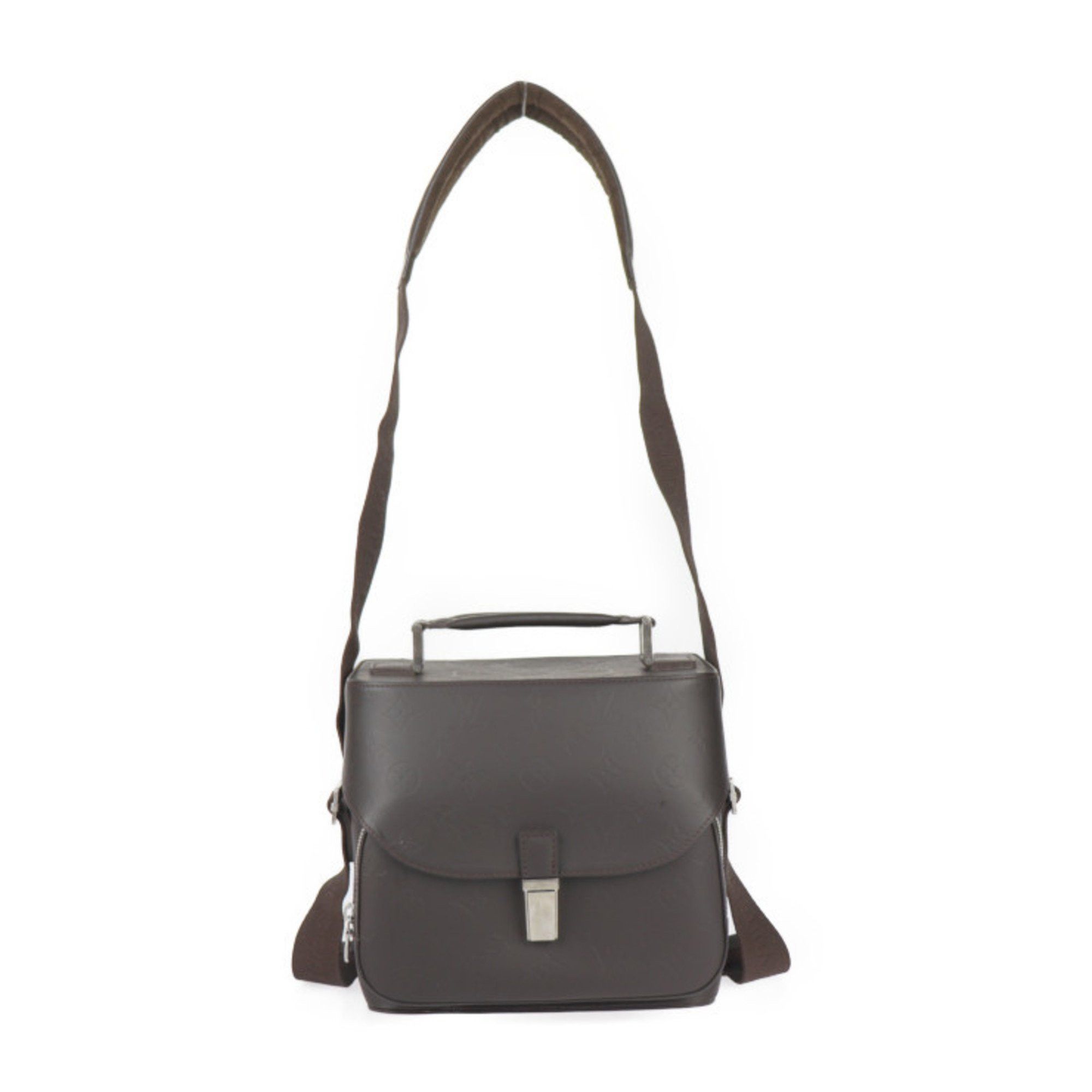 Louis Vuitton Charlie Monogram Glace Shoulder Bag M46510 Leather Cafe Handbag Camera R2401083007003, Women's