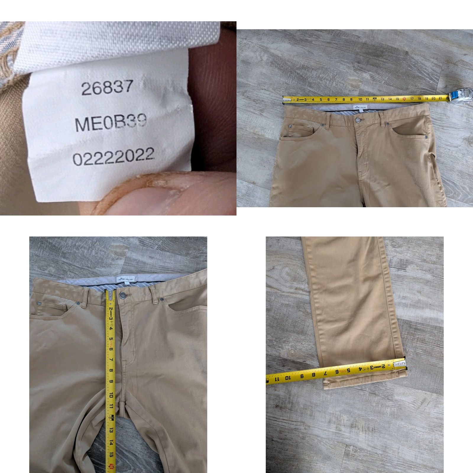 Peter Millar Peter Millar Ultimate Sateen 5 Pocket Chino Pants Mens 38x33 Beige Preppy Logo Business Casual Chino Pants Mens Beige 5-Pocket 38 Inseam 33 Size US 38 / EU 54 - 8 Thumbnail
