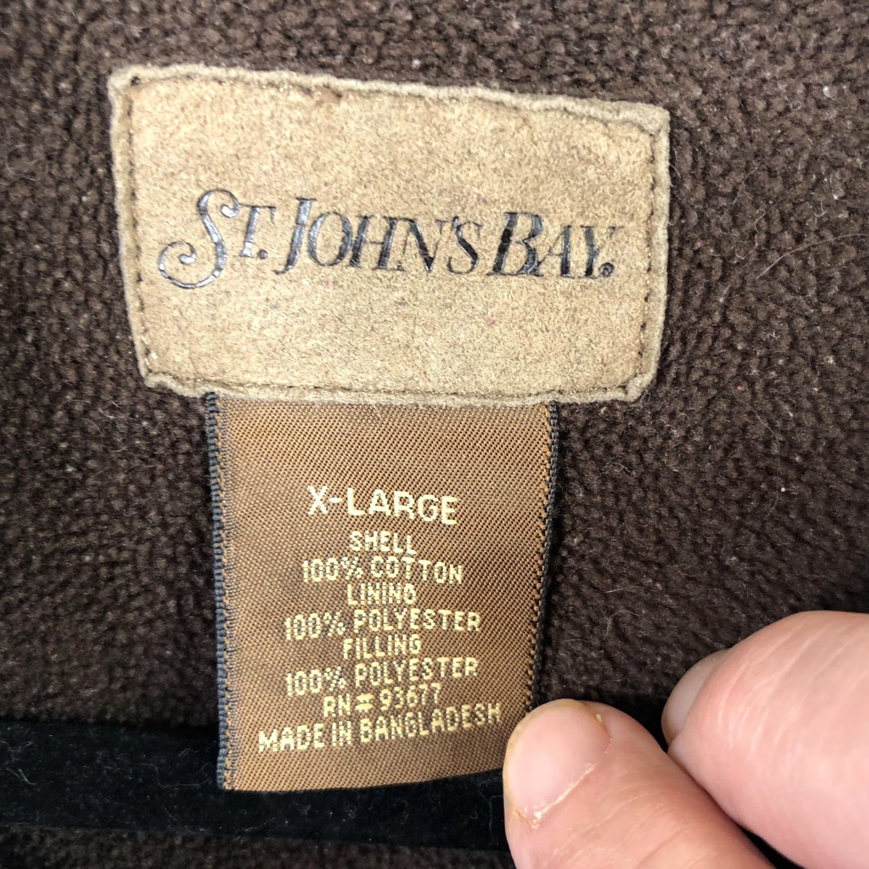 Vintage St. John's Bay Jacket Mens XL Blue Denim Fleece Lined Shacket Workwear Grunge Size US XL / EU 56 / 4 - 5 Thumbnail