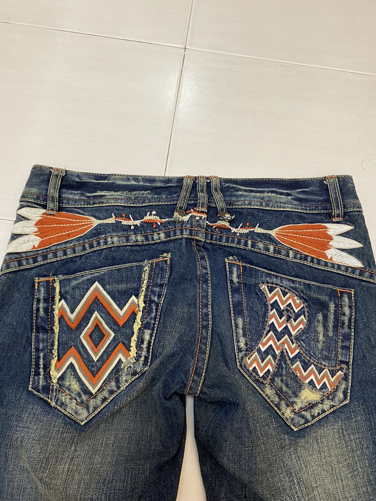 Hysteric Glamour REDPEPPER DENIM BOOTCUT FLARE WITH EMBROIDERY NATIVE DESIGN Size 28" / US 6 / IT 42 - 3 Thumbnail