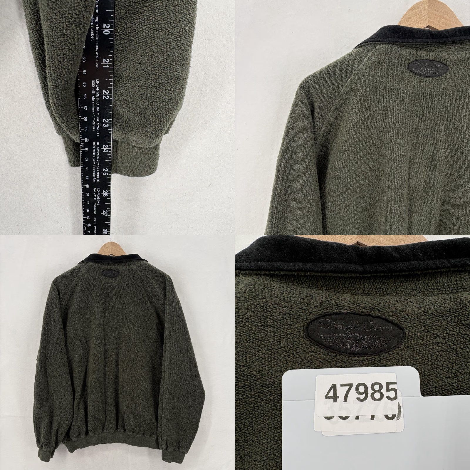 CLOT VINTAGE Straight Down Sweatshirt Mens XL Green 1/4 Zip Medallion Club Golf Terry Cloth Size US XL / EU 56 / 4 - 8 Thumbnail