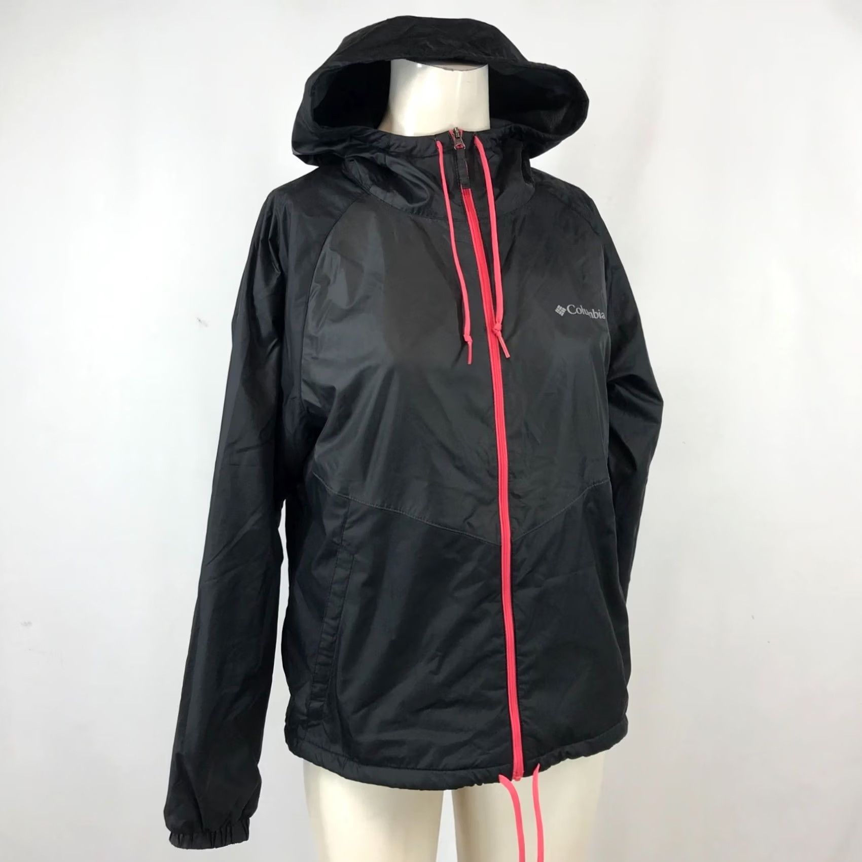 Pinko Columbia Jacket Womens SMALL Black PINK HOODED FULL ZIP FLEECE LINED COAT Size S / US 4 / IT 40 - 2 Thumbnail