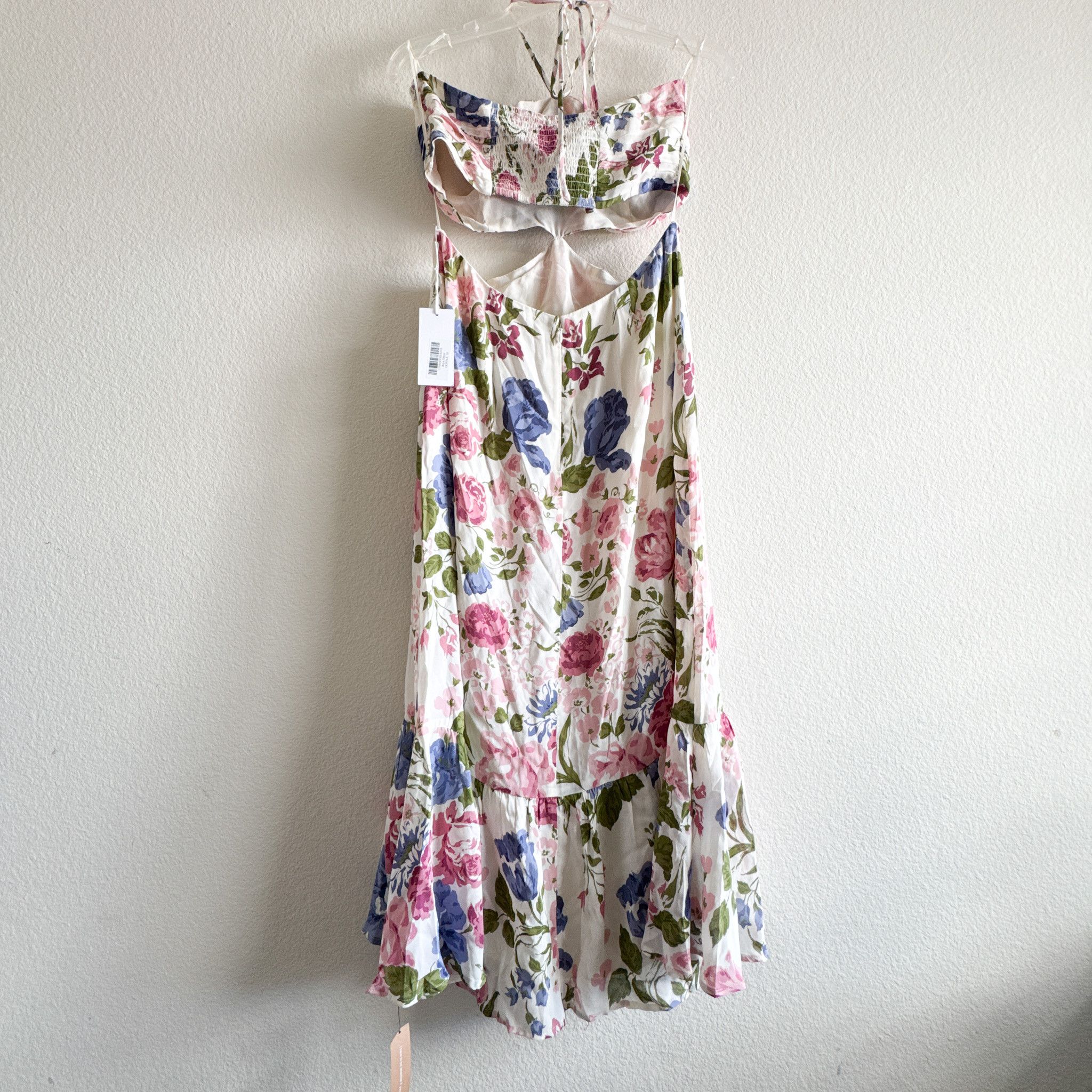 Reformation Reformation New Riya Floral Halter Cutout Midi Dress Donna Size L / US 10 / IT 46 - 6 Thumbnail