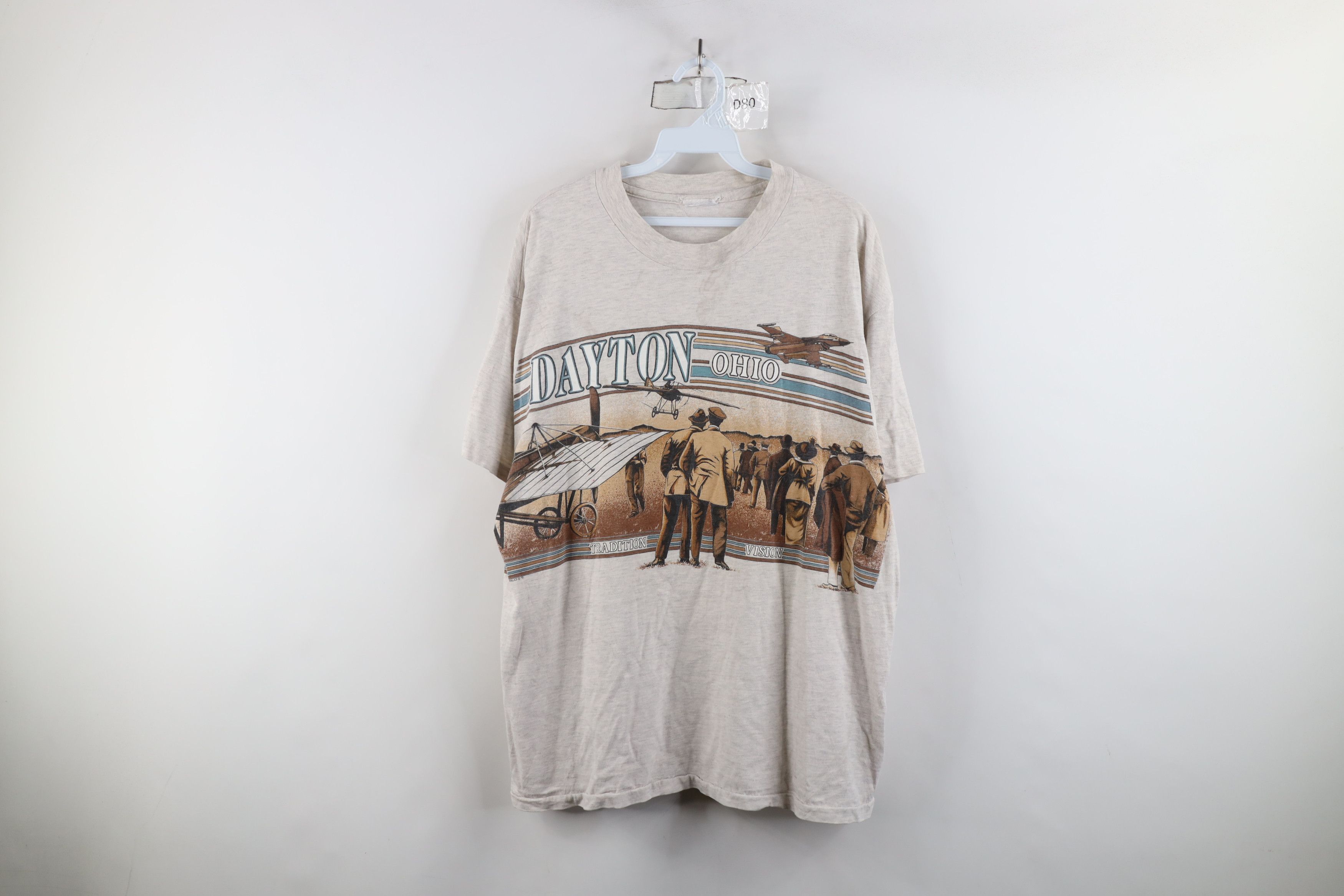 Vintage Vintage 90s Streetwear Dayton Ohio Airplane Flying T-Shirt Size US XL / EU 56 / 4 - 1 Thumbnail