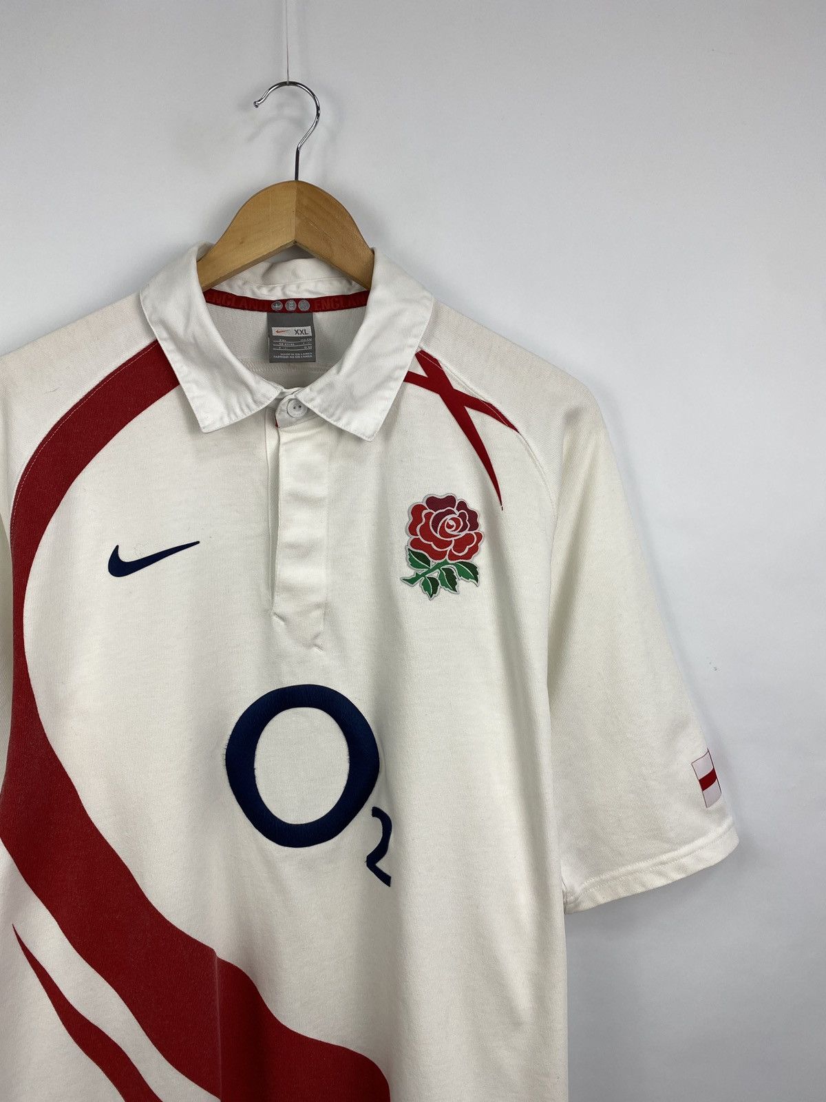 Nike 🏴󠁧󠁢󠁥󠁮󠁧󠁿 Vintage Y2K Nike Rugby England Polo T-Shirt Rare Retro Size US XXL / EU 58 / 5 - 2 Thumbnail
