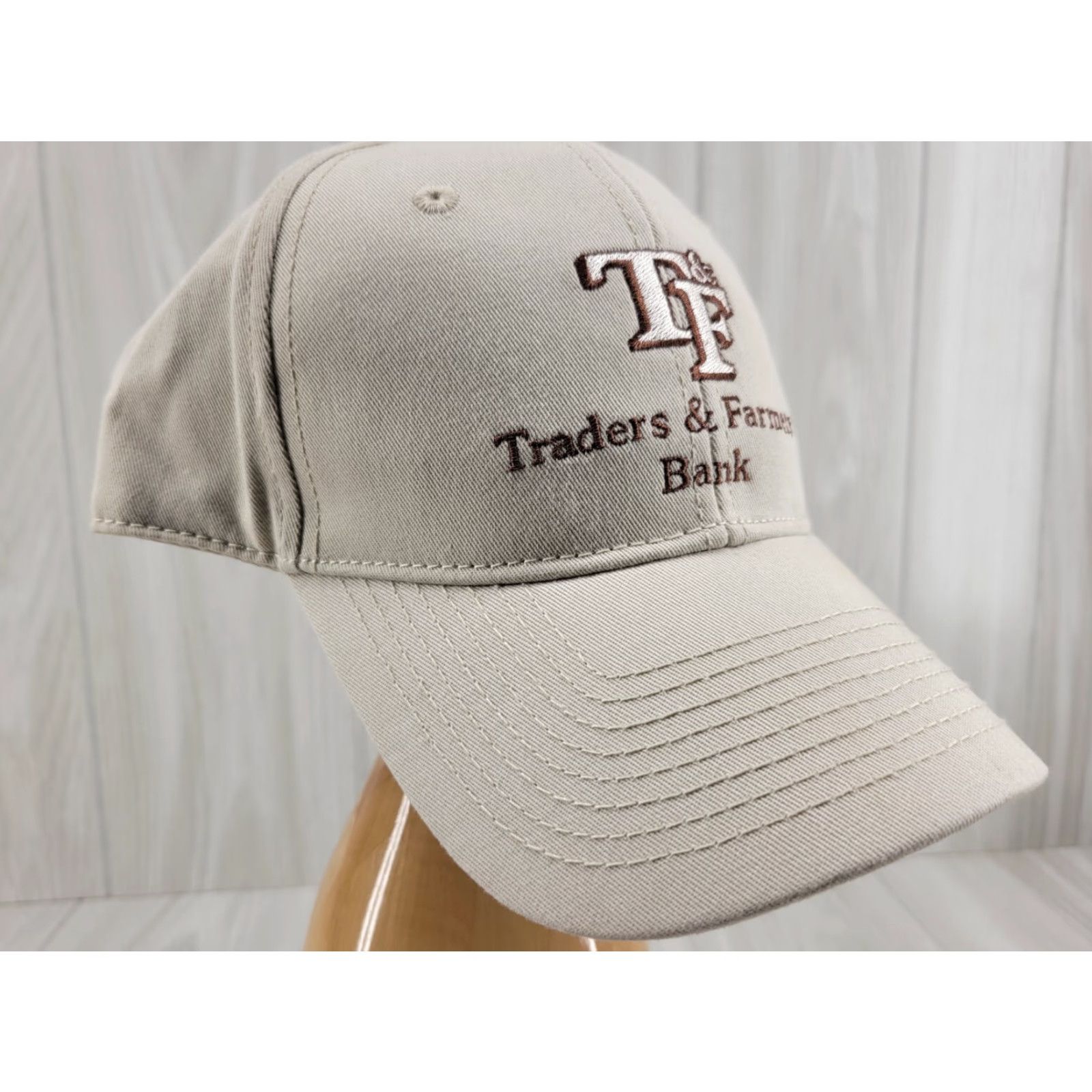 Vintage Traders & Farmers Bank Khaki Hat Men's Adjustable The Game Baseball Cap Accessories Mens Adjustable Khaki Hat Size ONE SIZE - 3 Thumbnail