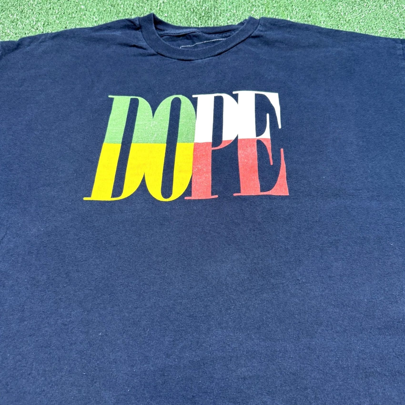 Vintage DOPE Shirt T-Shirt Men XL Blue Short Sleeve Crew Neck Graphic Streetwear Size US XL / EU 56 / 4 - 2 Thumbnail