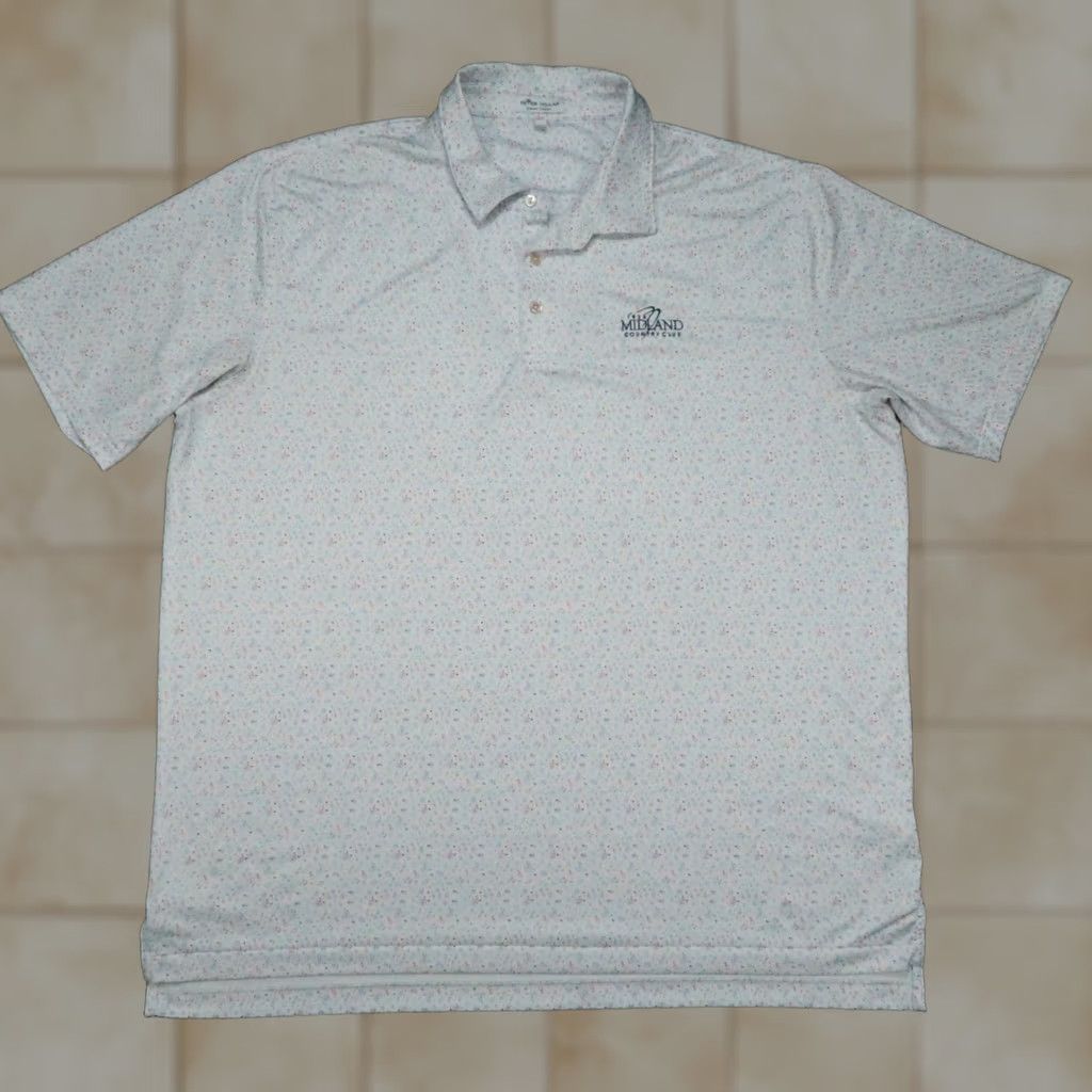 Peter Millar Peter Millar Shirt Mens 2XL White Polo Golf Tennis Polyester Spandex Moisture Wicking Performance Button Collar Polo Shirt Size US XXL / EU 58 / 5 - 1 Thumbnail