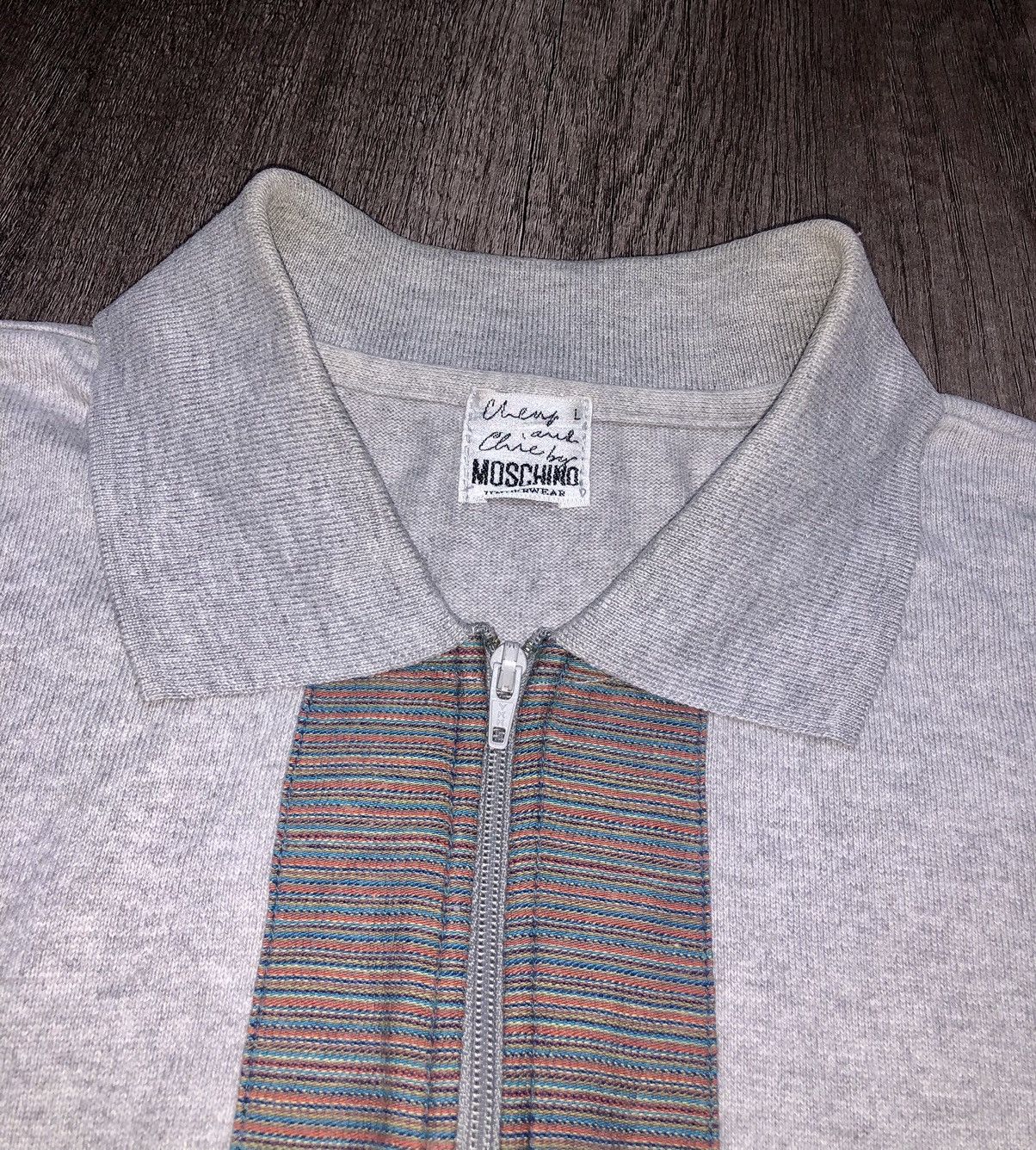 Designer × Moschino × Vintage Vintage Moschino Underwear Long Sleeve Polo Shirt Size US L / EU 52-54 / 3 - 9 Thumbnail