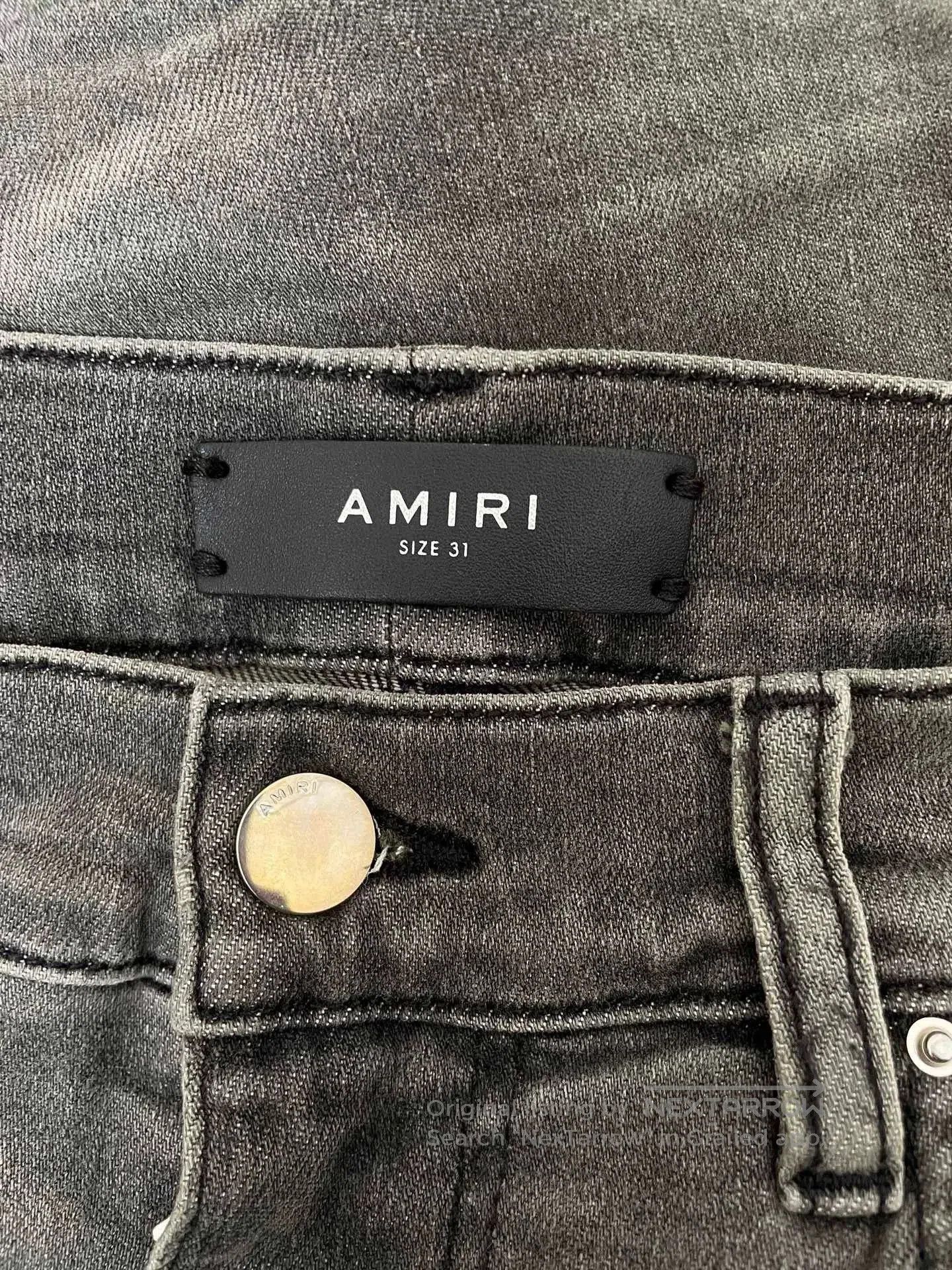 Amiri Amiri MX1 Gray Black Distressed Waffle. Size US 31 - 3 Thumbnail