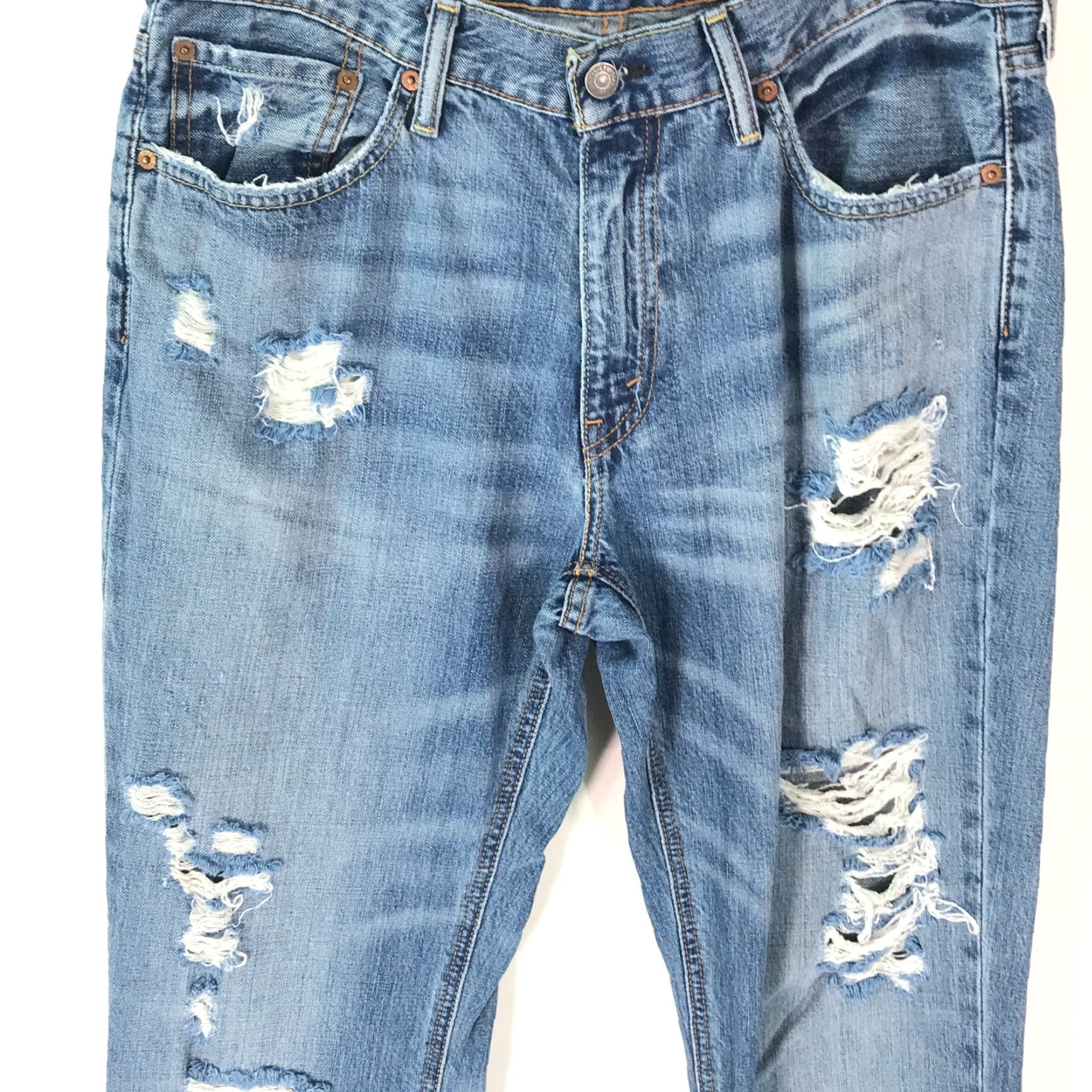 Levi's Levi's 541 Jeans Skinny Men Regular 33X32 Blue Denim Stretch 5-Pocket Belt Loops Mid Wash 32 in inseam Size US 32 / EU 48 - 3 Thumbnail