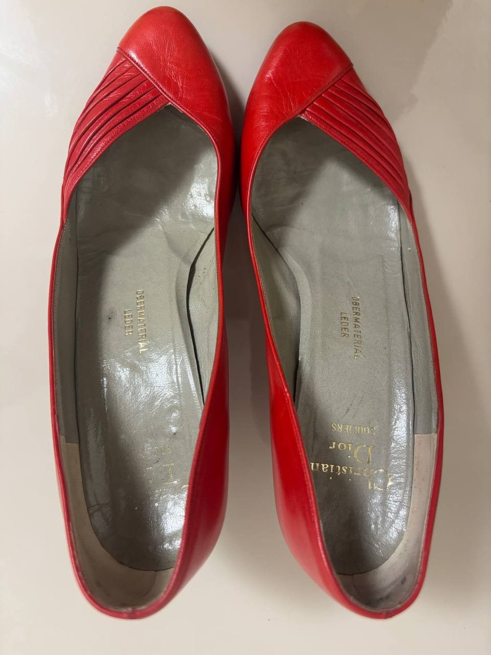 Christian Dior Monsieur Christian Dior Vintage Red Leather Pumps – Made in France Size US 7 / IT 37 - 3 Thumbnail