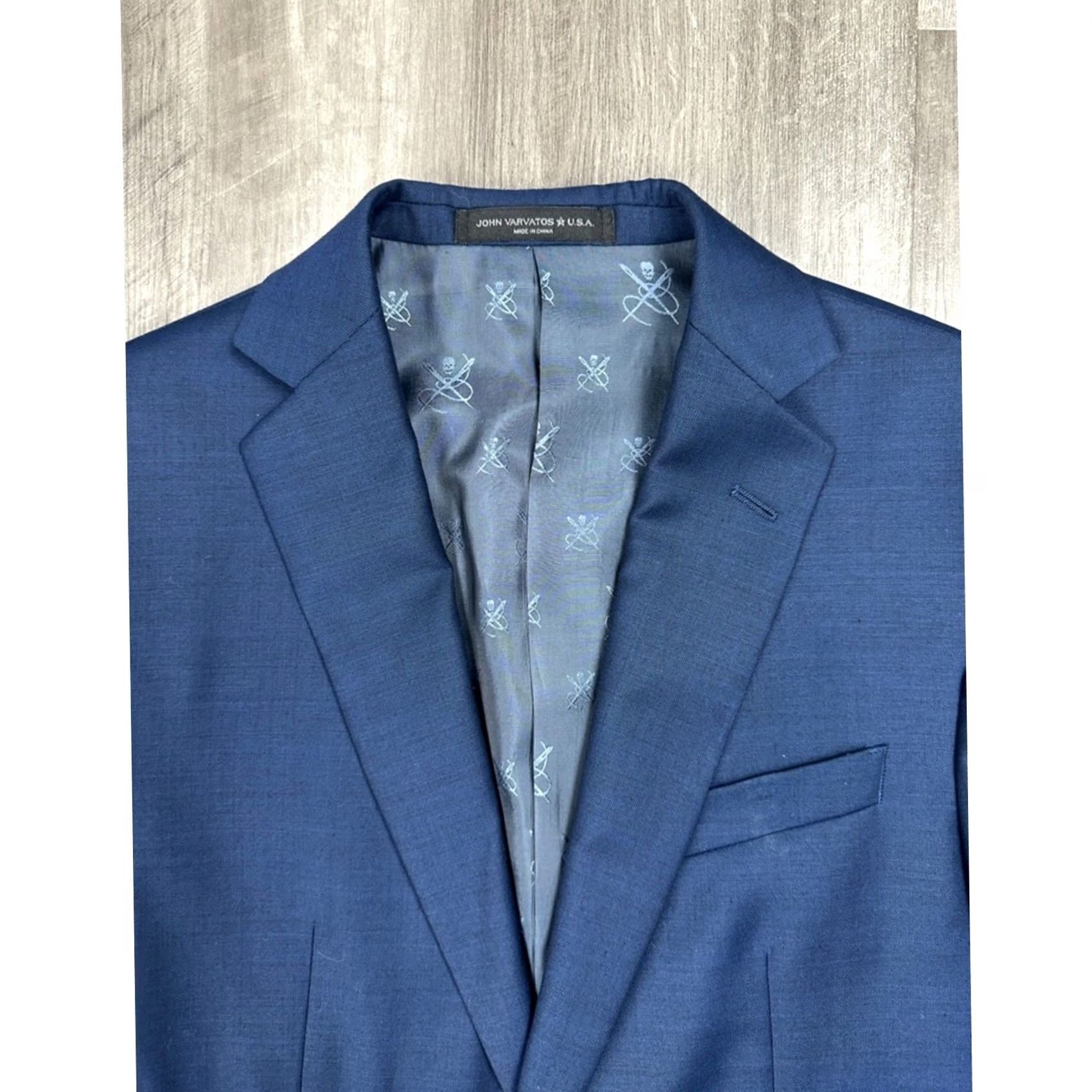 John Varvatos VINTAGE John Varvatos Bleeker Deep Blue Two-Button Sport Coat Blazer 36R Mens Blazer Size 36R - 4 Thumbnail